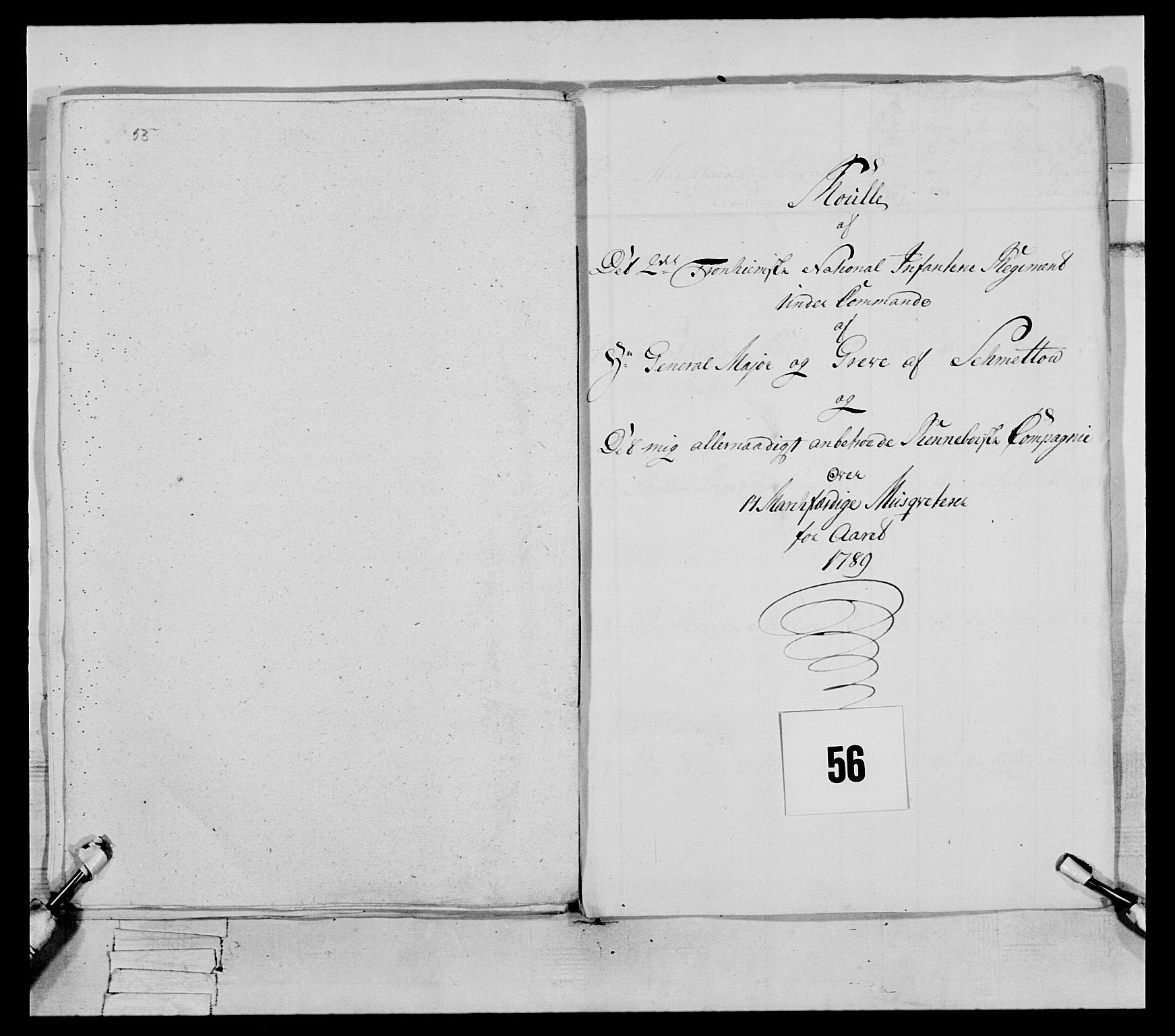 Generalitets- og kommissariatskollegiet, Det kongelige norske kommissariatskollegium, AV/RA-EA-5420/E/Eh/L0079: 2. Trondheimske nasjonale infanteriregiment, 1782-1789, s. 281