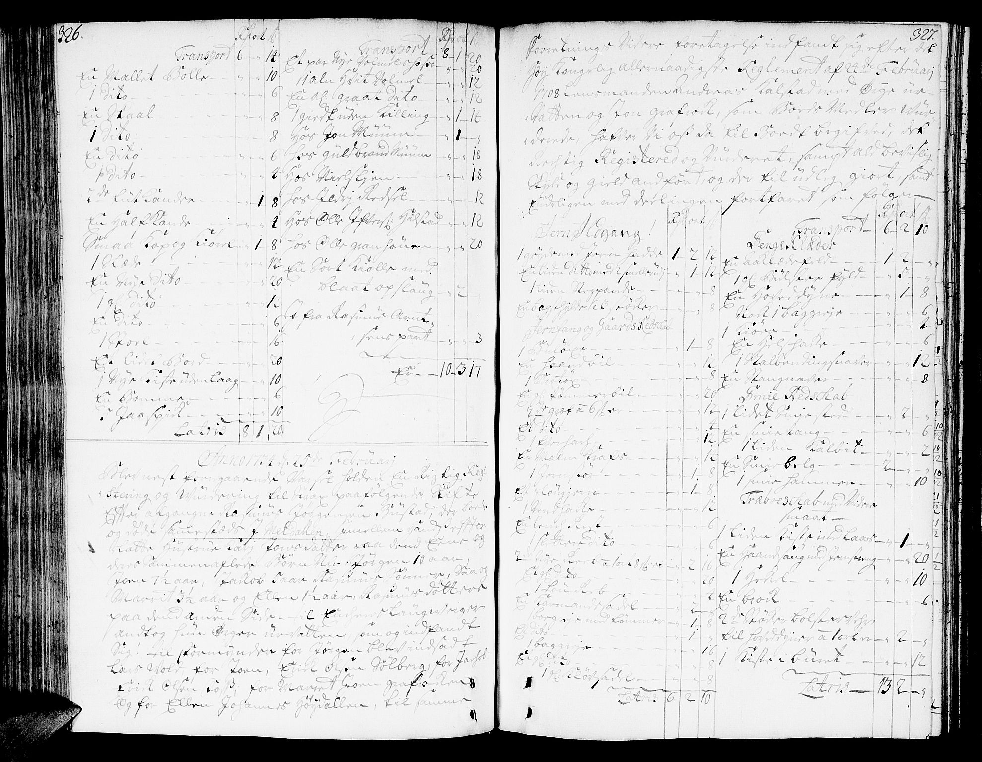 Orkdal sorenskriveri, SAT/A-4169/1/3/3Aa/L0003: Skifteprotokoller, 1731-1735, s. 326-327