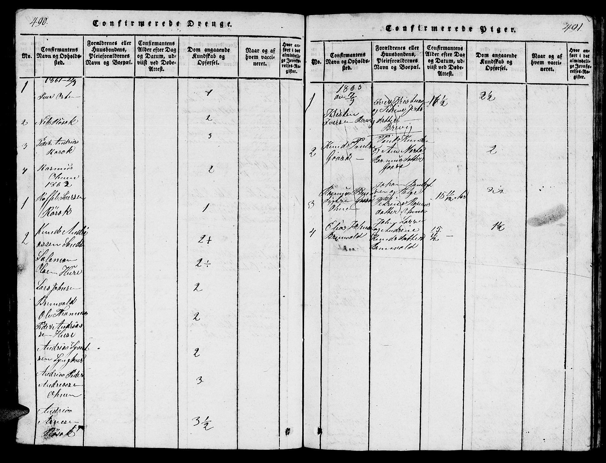 Ministerialprotokoller, klokkerbøker og fødselsregistre - Møre og Romsdal, SAT/A-1454/561/L0731: Klokkerbok nr. 561C01, 1817-1867, s. 490-491