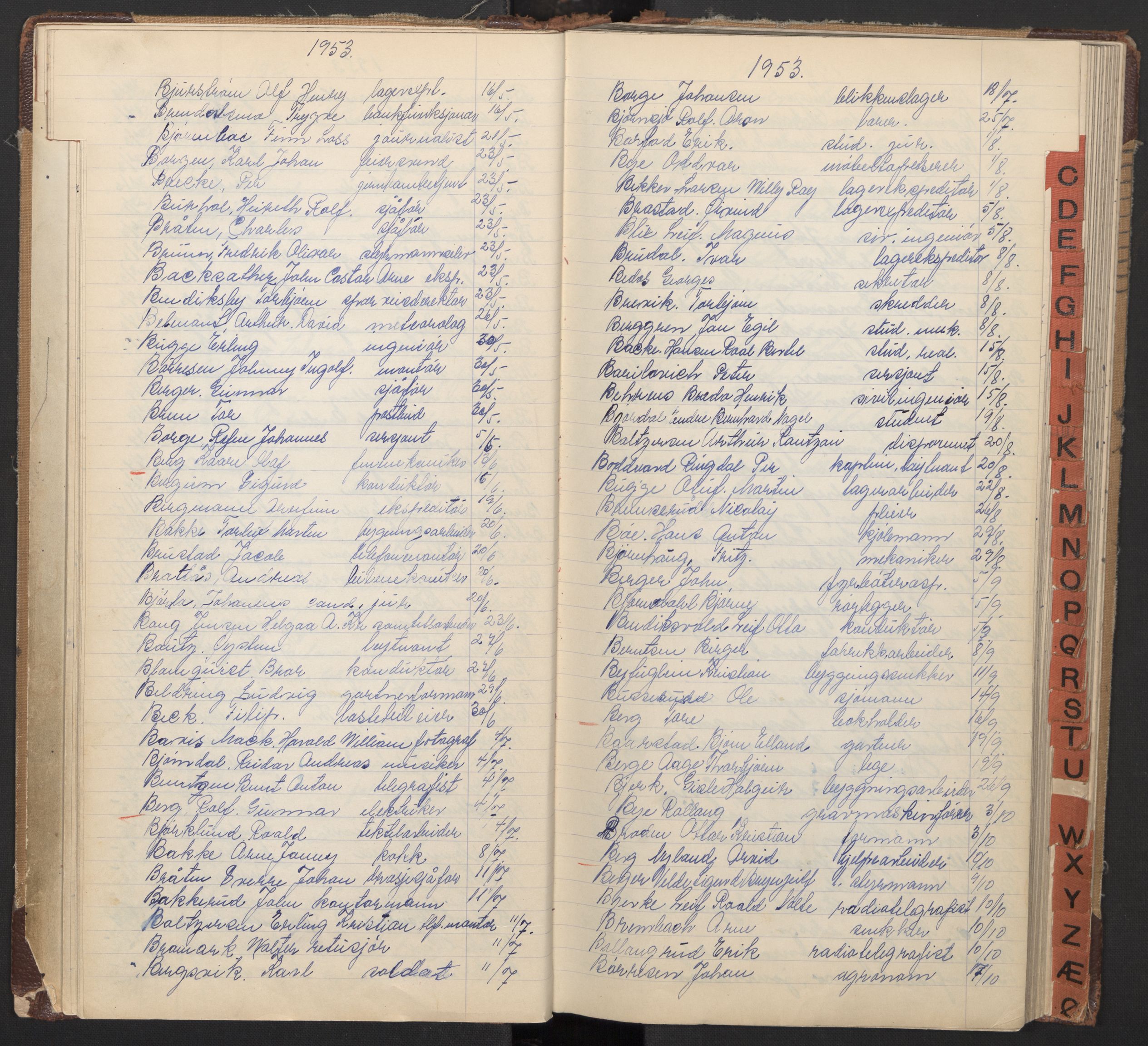 Oslo byfogd avd. I, AV/SAO-A-10220/L/La/L0008: Vigselsregister, 1951-1954, s. 22