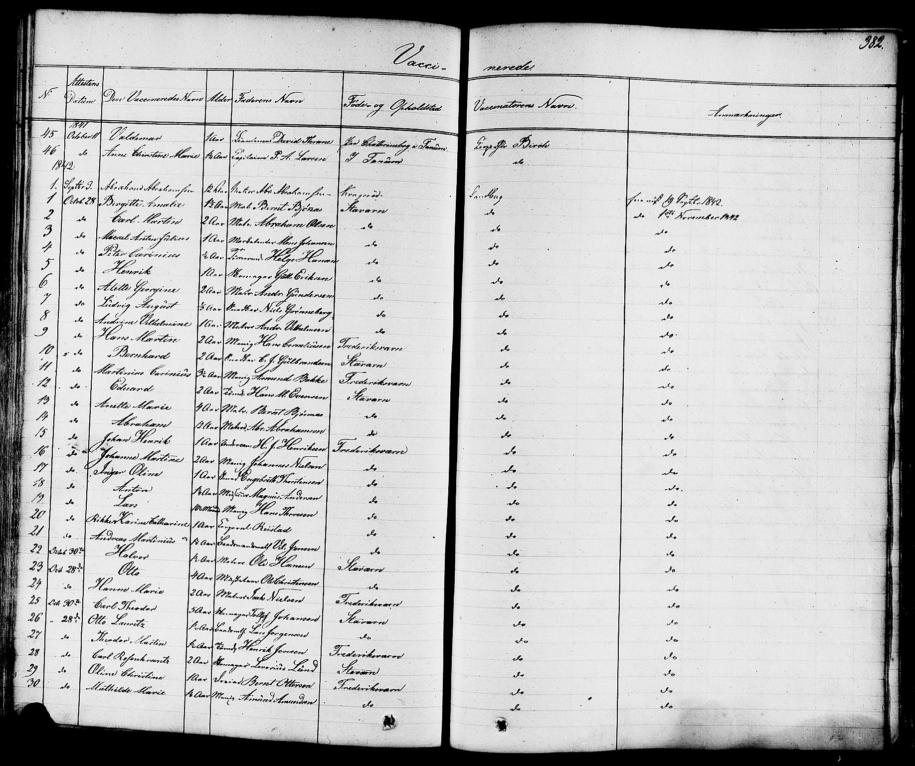 Stavern kirkebøker, AV/SAKO-A-318/F/Fa/L0007: Ministerialbok nr. 7, 1840-1877, s. 382