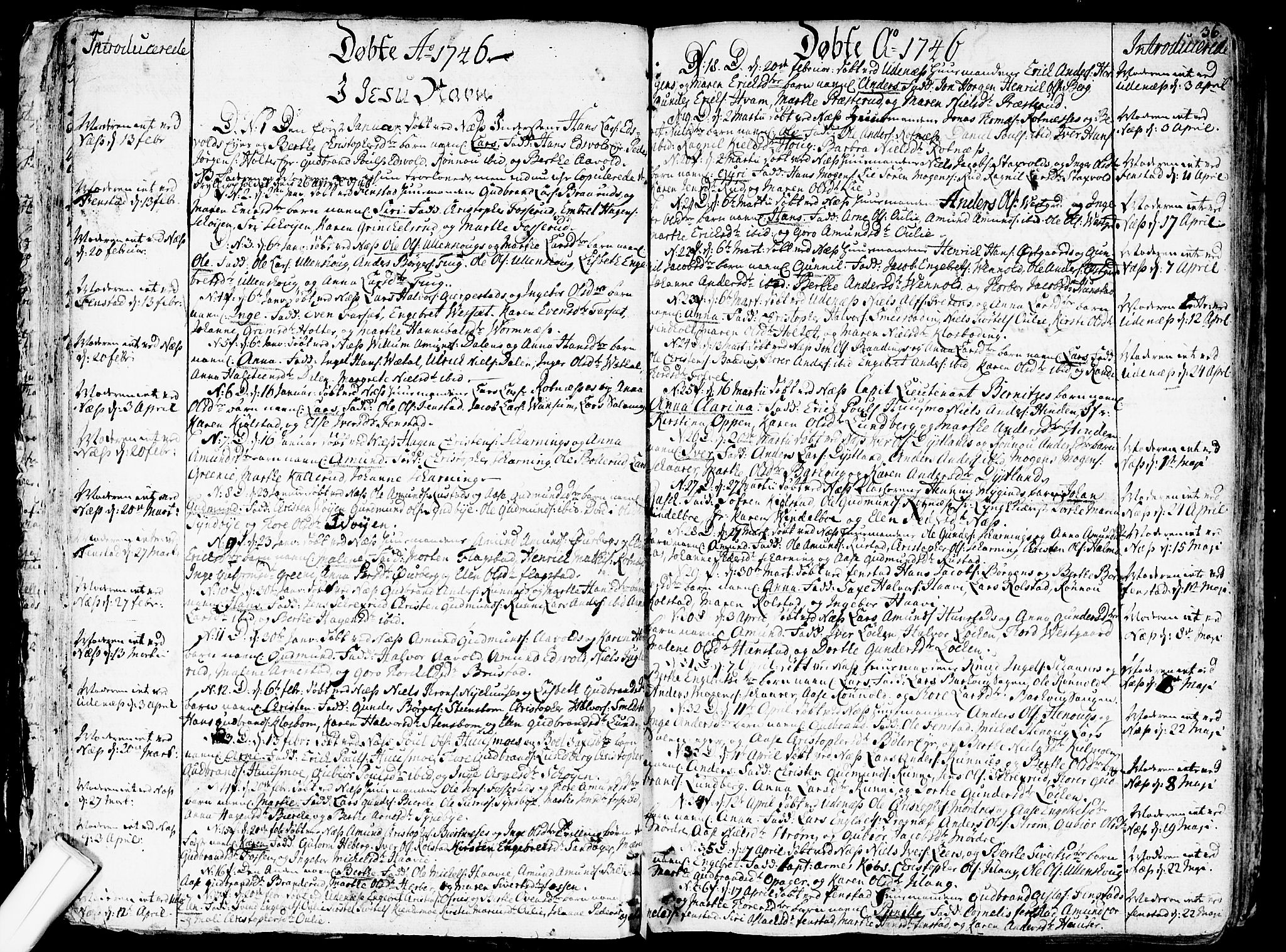 Nes prestekontor Kirkebøker, SAO/A-10410/F/Fa/L0003: Ministerialbok nr. I 3, 1734-1781, s. 36