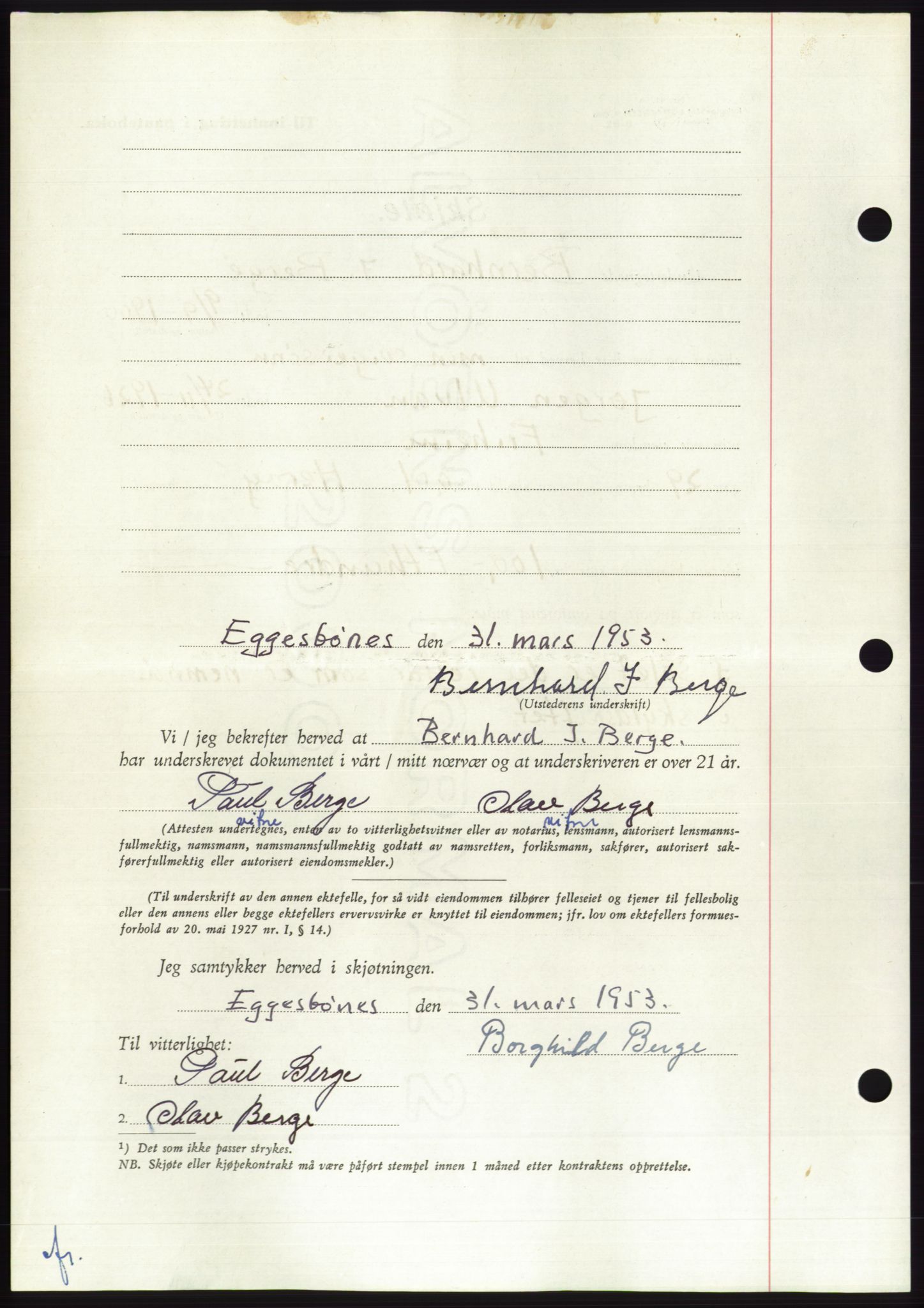 Søre Sunnmøre sorenskriveri, AV/SAT-A-4122/1/2/2C/L0094: Pantebok nr. 20A, 1953-1953, Dagboknr: 790/1953