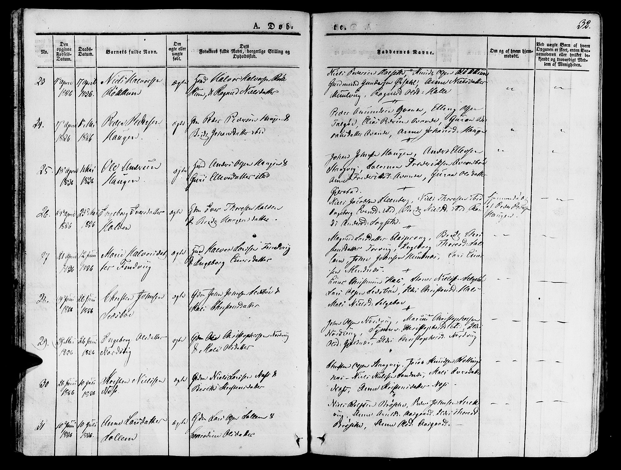 Ministerialprotokoller, klokkerbøker og fødselsregistre - Møre og Romsdal, AV/SAT-A-1454/592/L1024: Ministerialbok nr. 592A03 /1, 1831-1849, s. 32