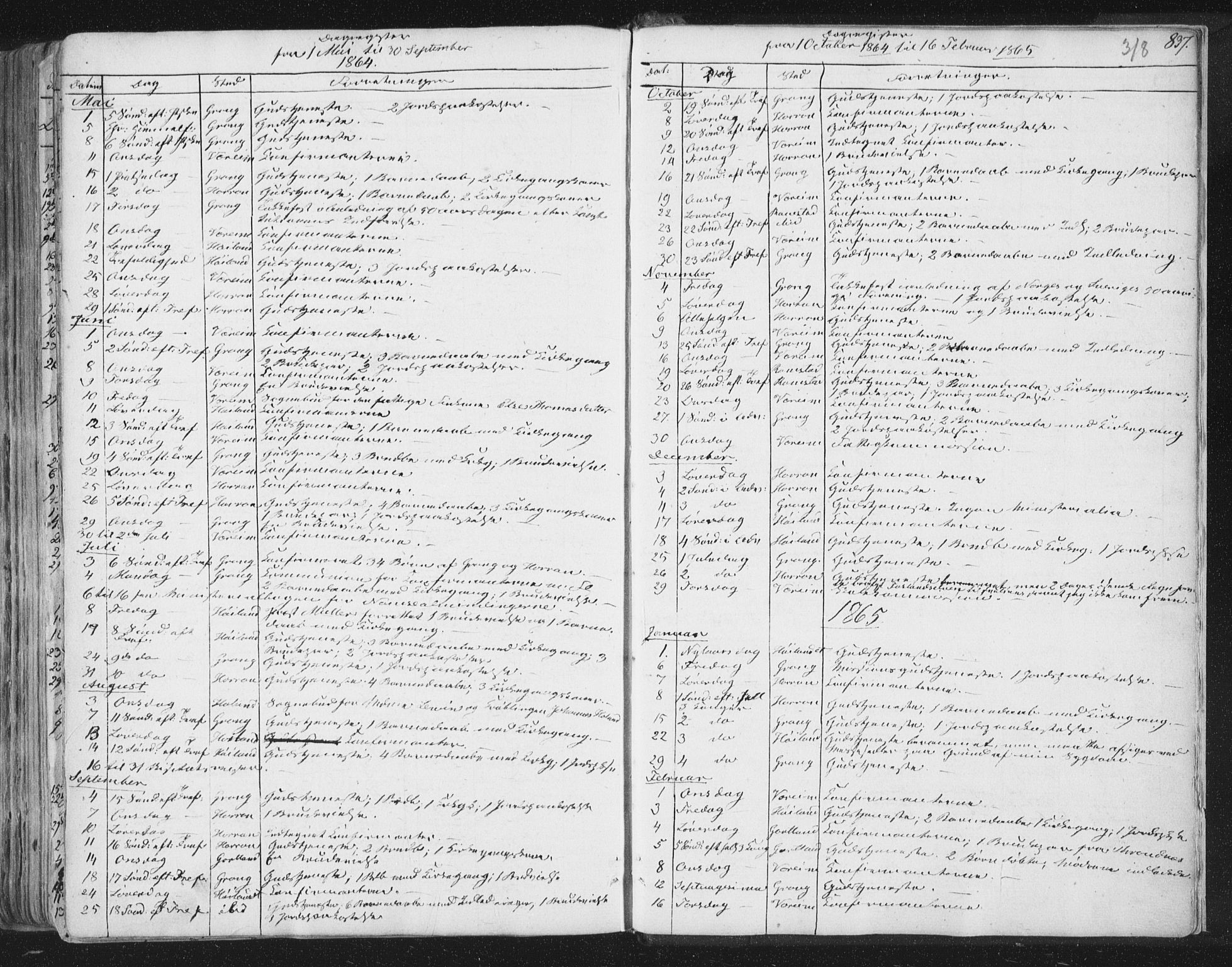 Ministerialprotokoller, klokkerbøker og fødselsregistre - Nord-Trøndelag, AV/SAT-A-1458/758/L0513: Ministerialbok nr. 758A02 /1, 1839-1868, s. 318