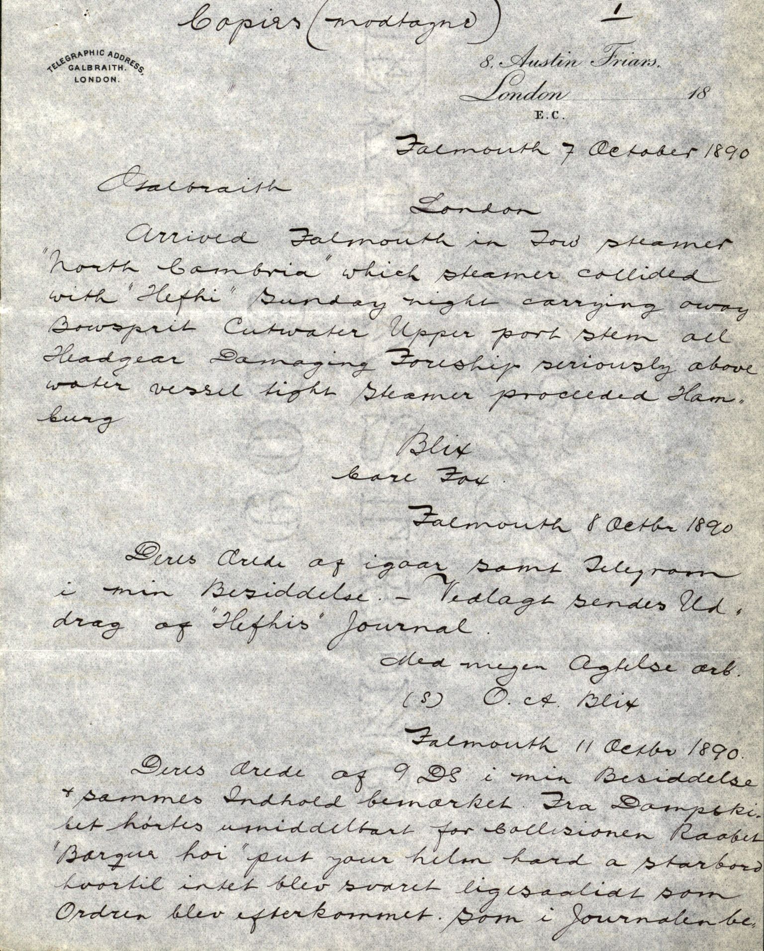 Pa 63 - Østlandske skibsassuranceforening, VEMU/A-1079/G/Ga/L0025/0004: Havaridokumenter / Imanuel, Hefhi, Guldregn, Haabet, Harald, Windsor, 1890, s. 38