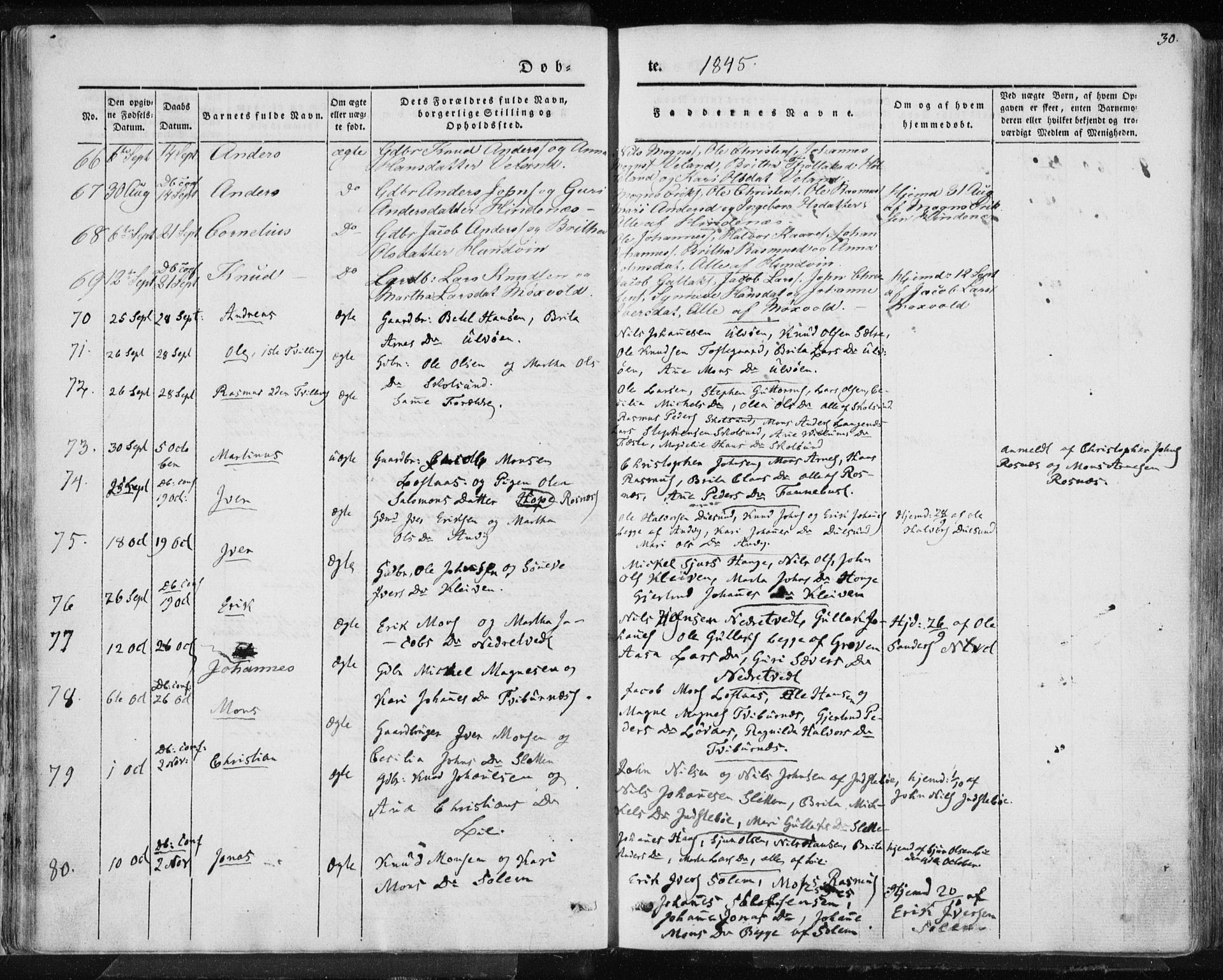 Lindås Sokneprestembete, AV/SAB-A-76701/H/Haa/Haaa/L0010: Ministerialbok nr. A 10, 1842-1862, s. 30