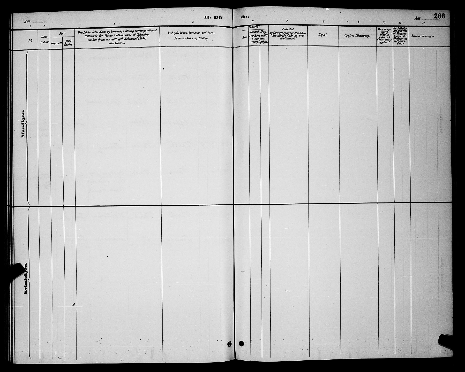 Vardø sokneprestkontor, AV/SATØ-S-1332/H/Hb/L0005klokker: Klokkerbok nr. 5, 1887-1892, s. 266