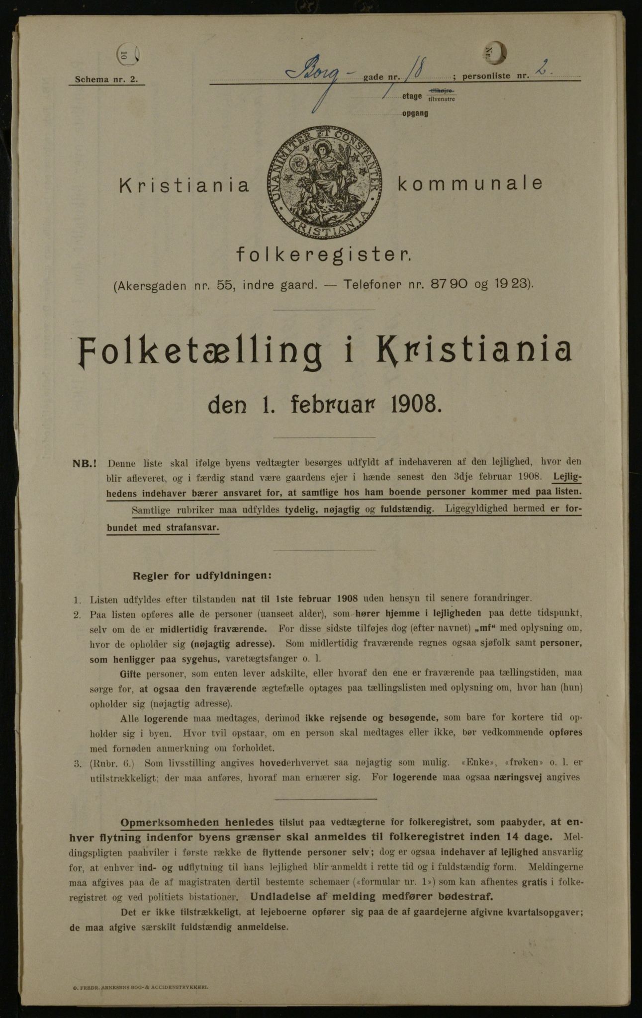 OBA, Kommunal folketelling 1.2.1908 for Kristiania kjøpstad, 1908, s. 7751