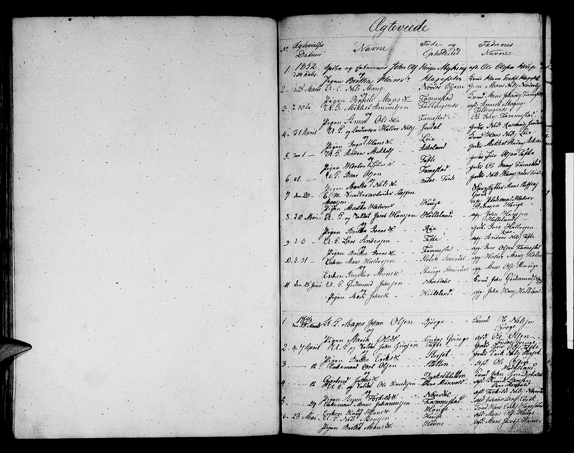Lindås Sokneprestembete, AV/SAB-A-76701/H/Hab/Habe/L0001: Klokkerbok nr. E 1, 1852-1867