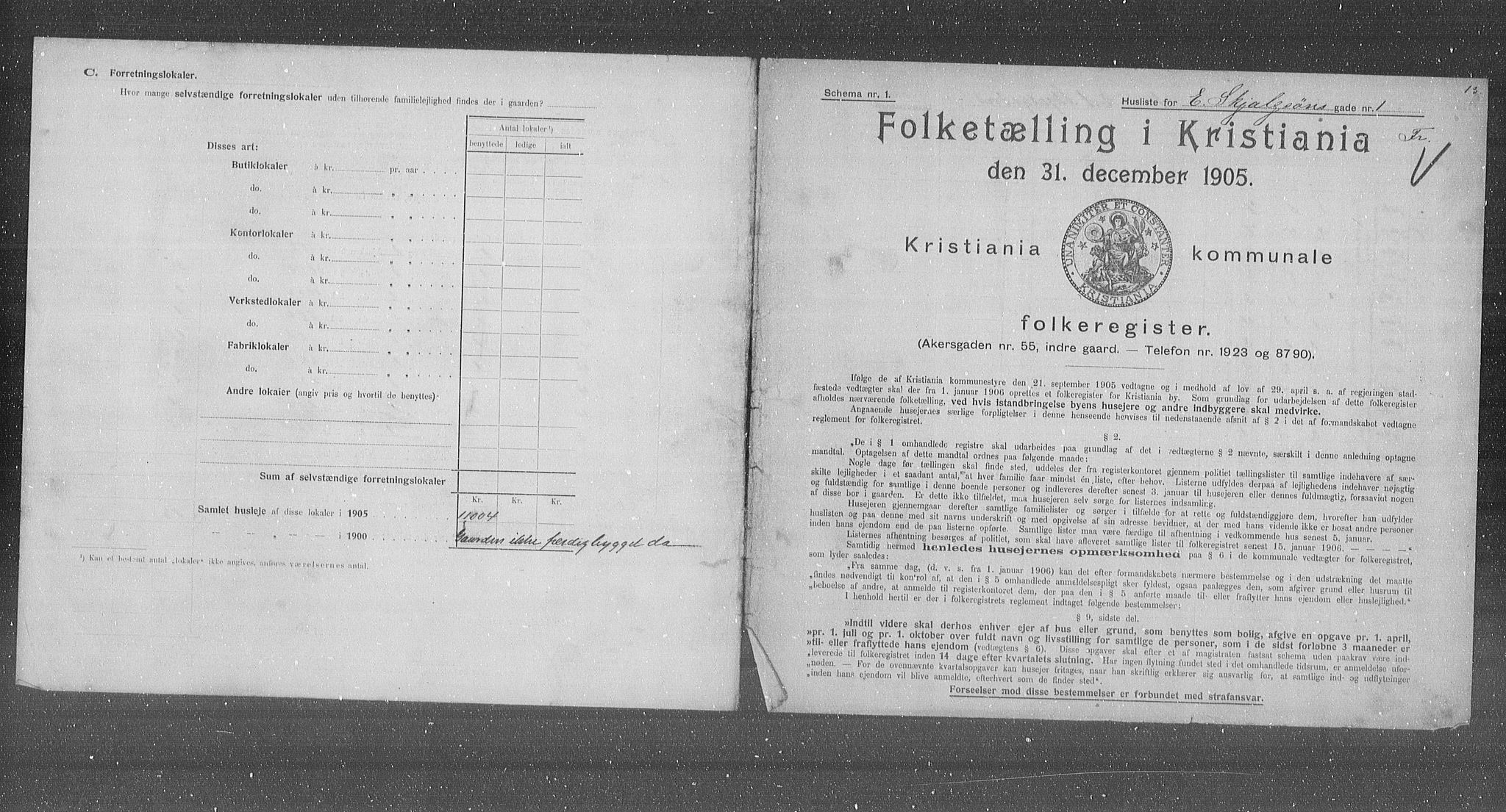 OBA, Kommunal folketelling 31.12.1905 for Kristiania kjøpstad, 1905, s. 11413