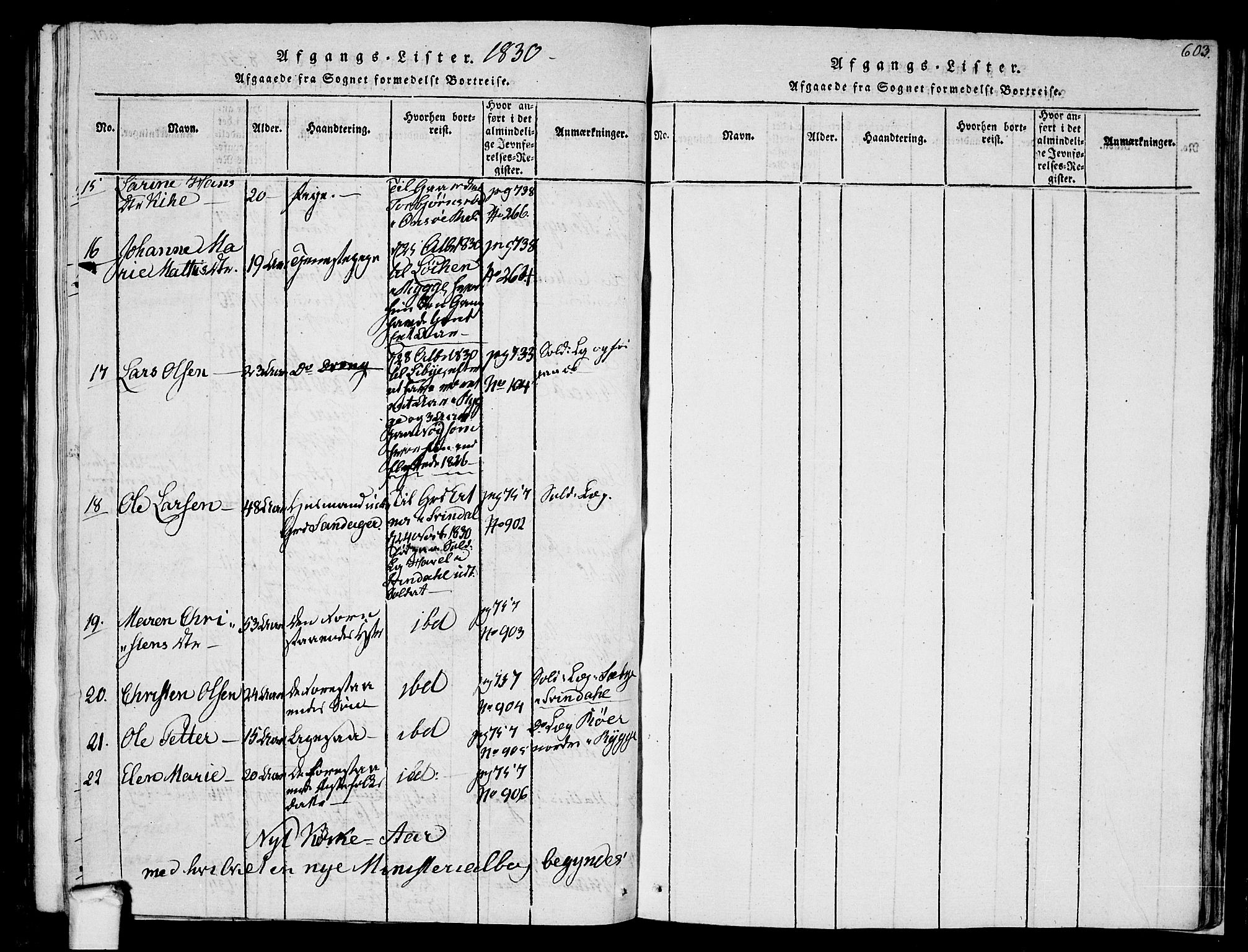 Råde prestekontor kirkebøker, AV/SAO-A-2009/F/Fa/L0004: Ministerialbok nr. 4, 1814-1830, s. 602-603