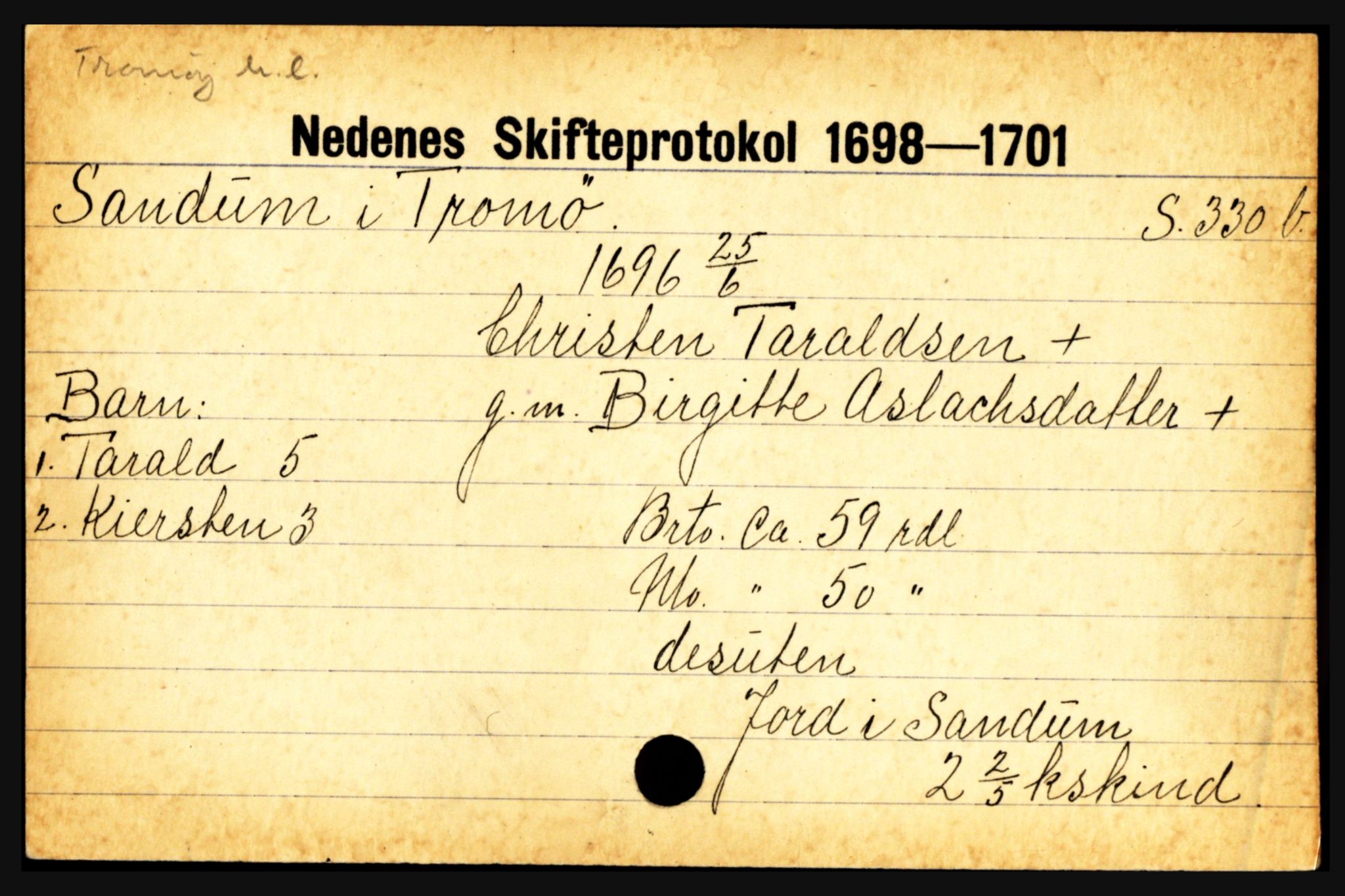 Nedenes sorenskriveri før 1824, AV/SAK-1221-0007/H, s. 25481