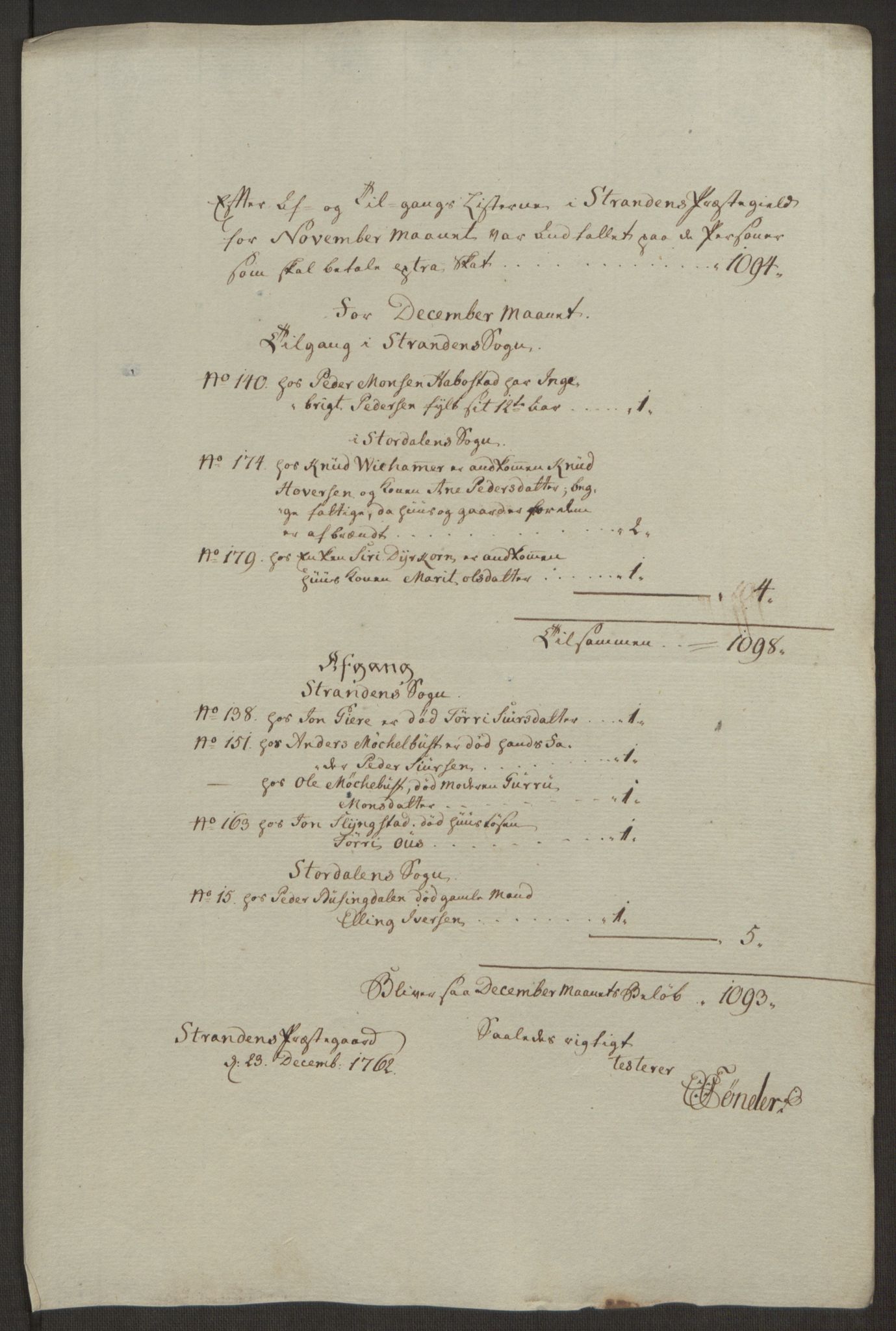 Rentekammeret inntil 1814, Realistisk ordnet avdeling, AV/RA-EA-4070/Ol/L0019: [Gg 10]: Ekstraskatten, 23.09.1762. Sunnmøre, 1762-1763, s. 191