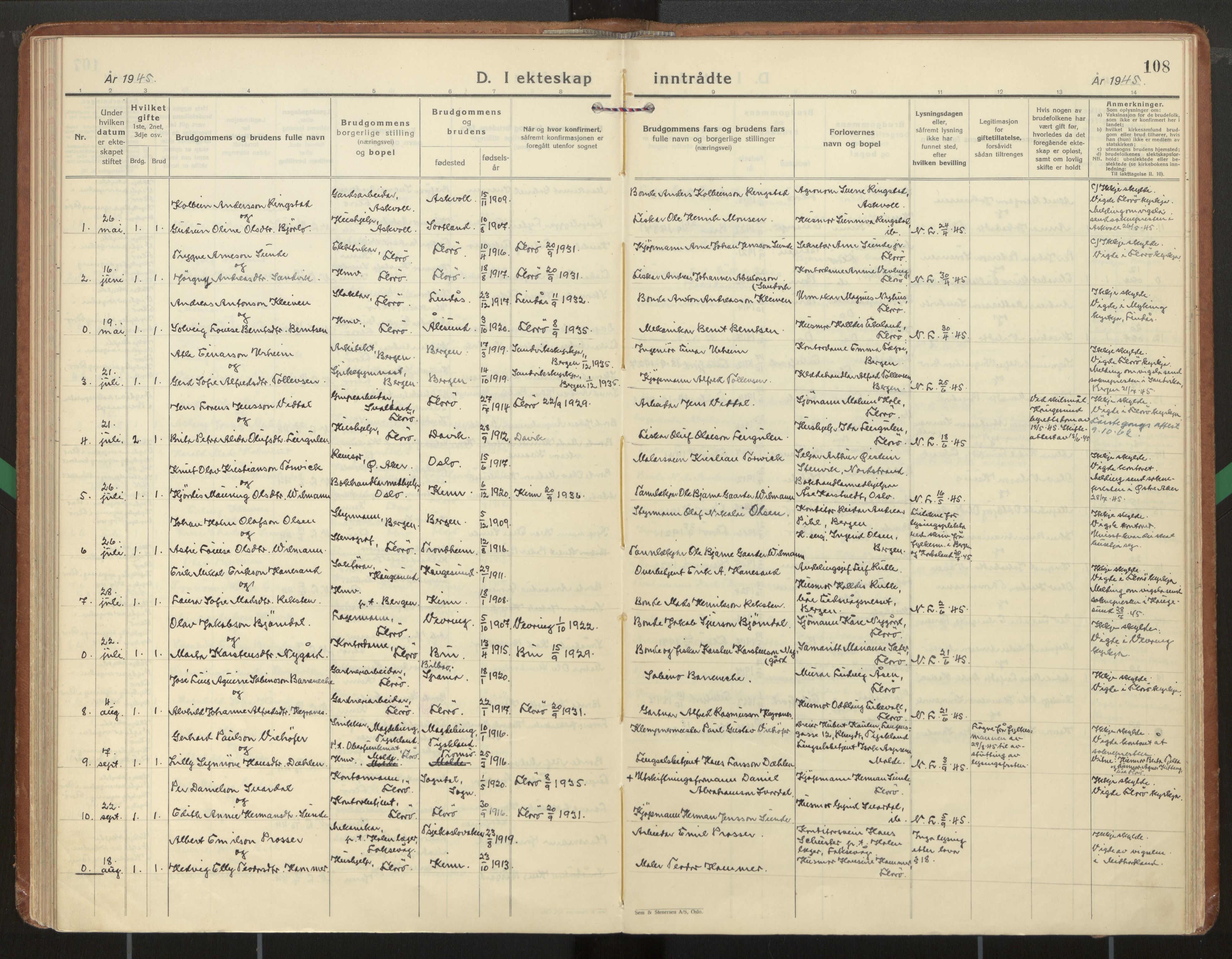 Kinn sokneprestembete, AV/SAB-A-80801/H/Haa/Haac/L0004: Ministerialbok nr. C 4, 1935-1947, s. 108