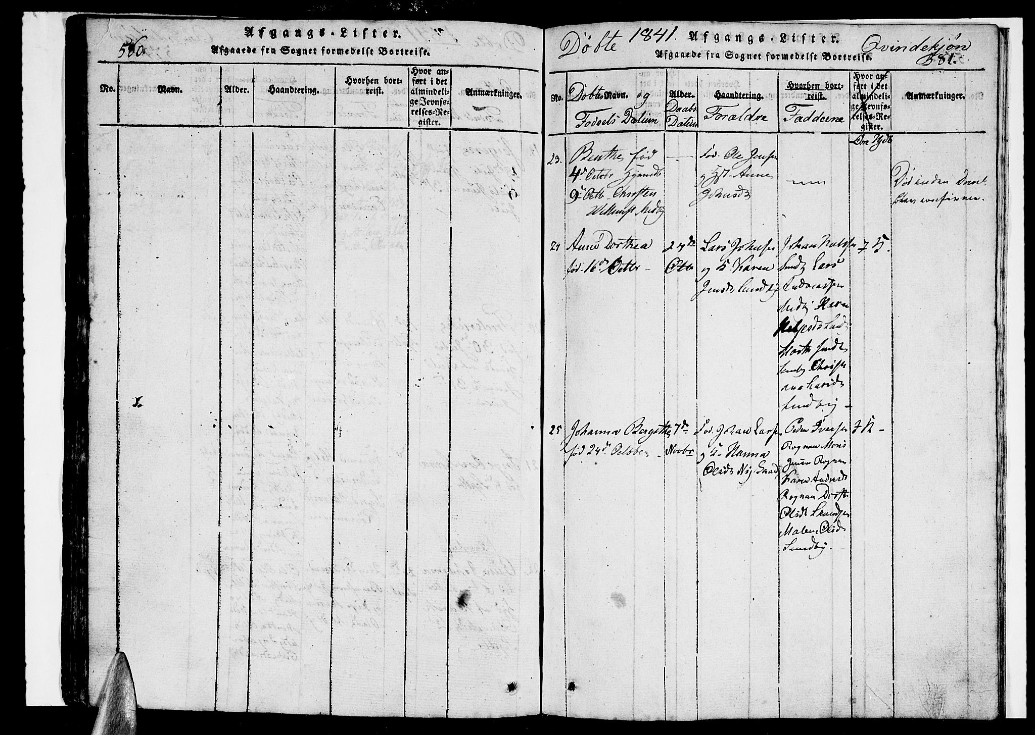 Ministerialprotokoller, klokkerbøker og fødselsregistre - Nordland, AV/SAT-A-1459/847/L0676: Klokkerbok nr. 847C04, 1821-1853, s. 580-581