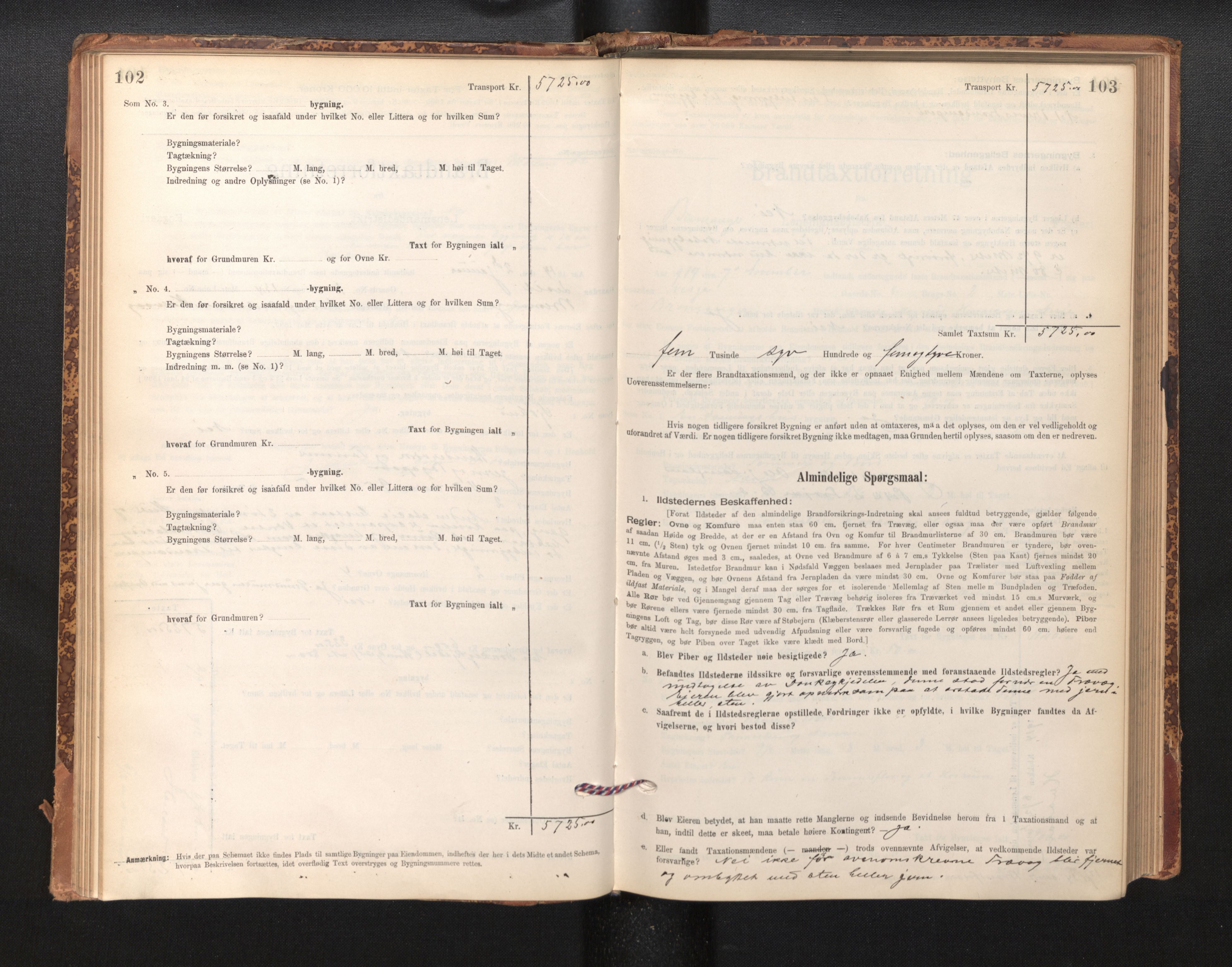 Lensmannen i Bremanger, SAB/A-26701/0012/L0007: Branntakstprotokoll, skjematakst, 1895-1936, s. 102-103