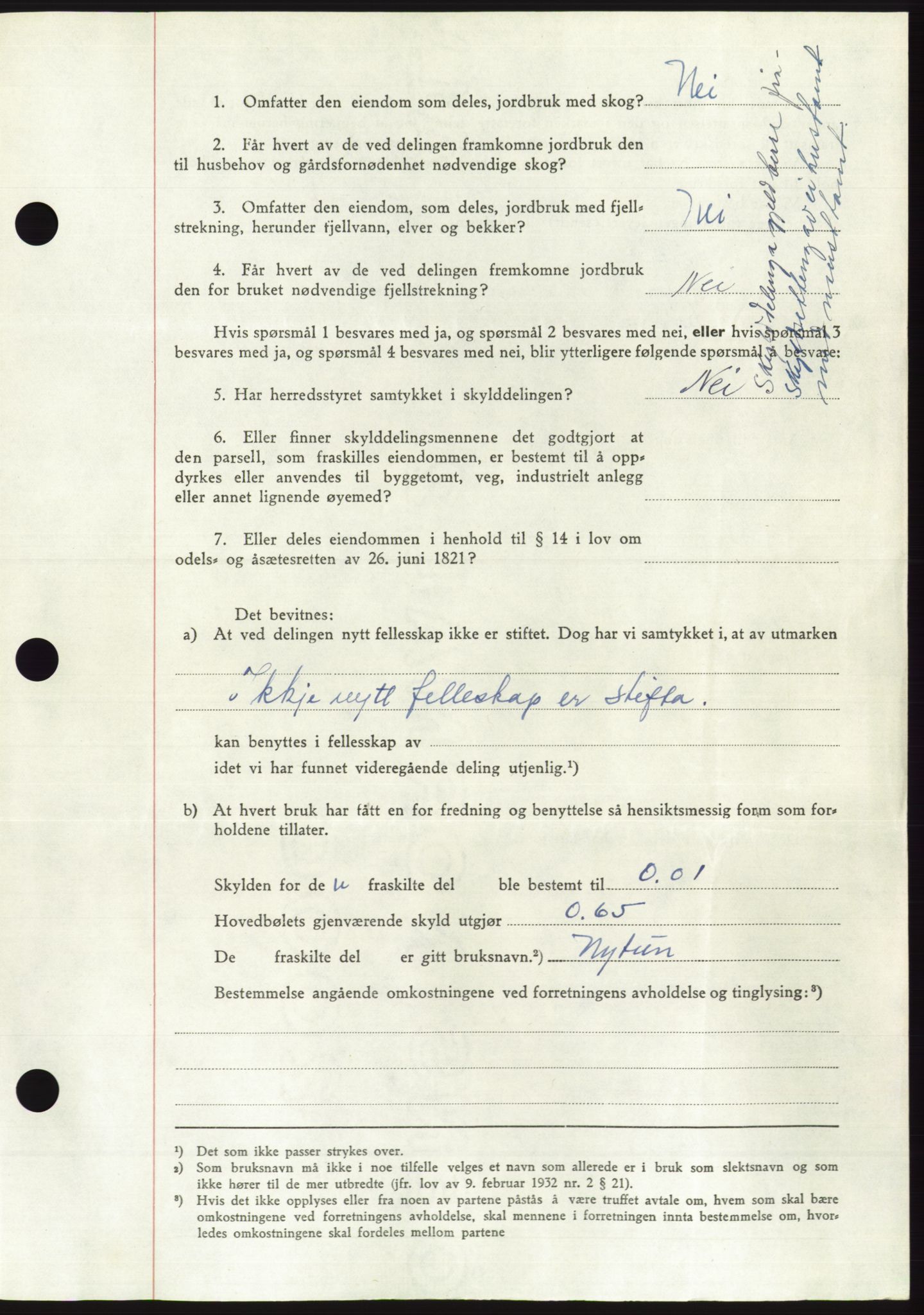 Søre Sunnmøre sorenskriveri, AV/SAT-A-4122/1/2/2C/L0085: Pantebok nr. 11A, 1949-1949, Dagboknr: 1490/1949