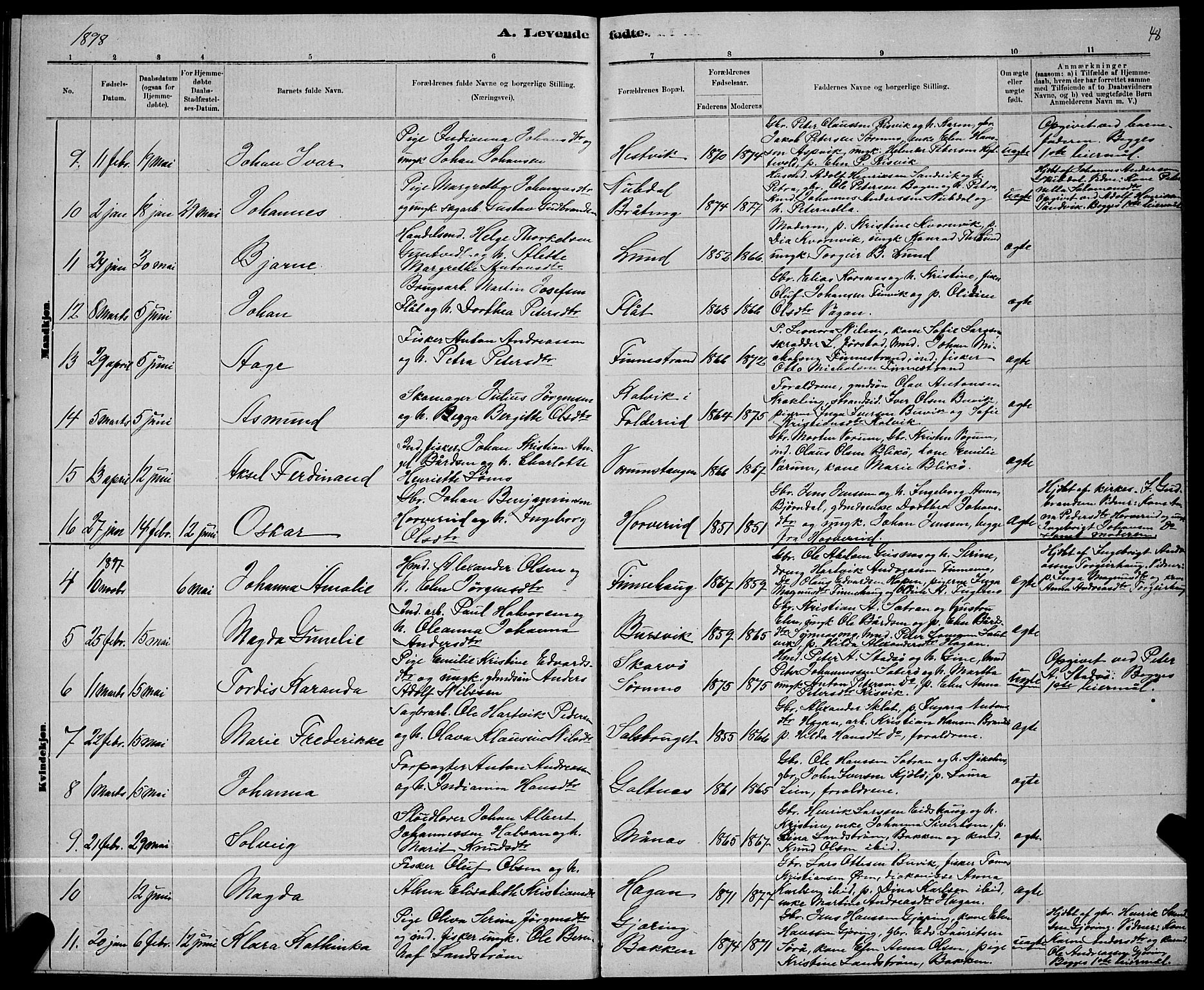 Ministerialprotokoller, klokkerbøker og fødselsregistre - Nord-Trøndelag, AV/SAT-A-1458/780/L0651: Klokkerbok nr. 780C03, 1884-1898, s. 48