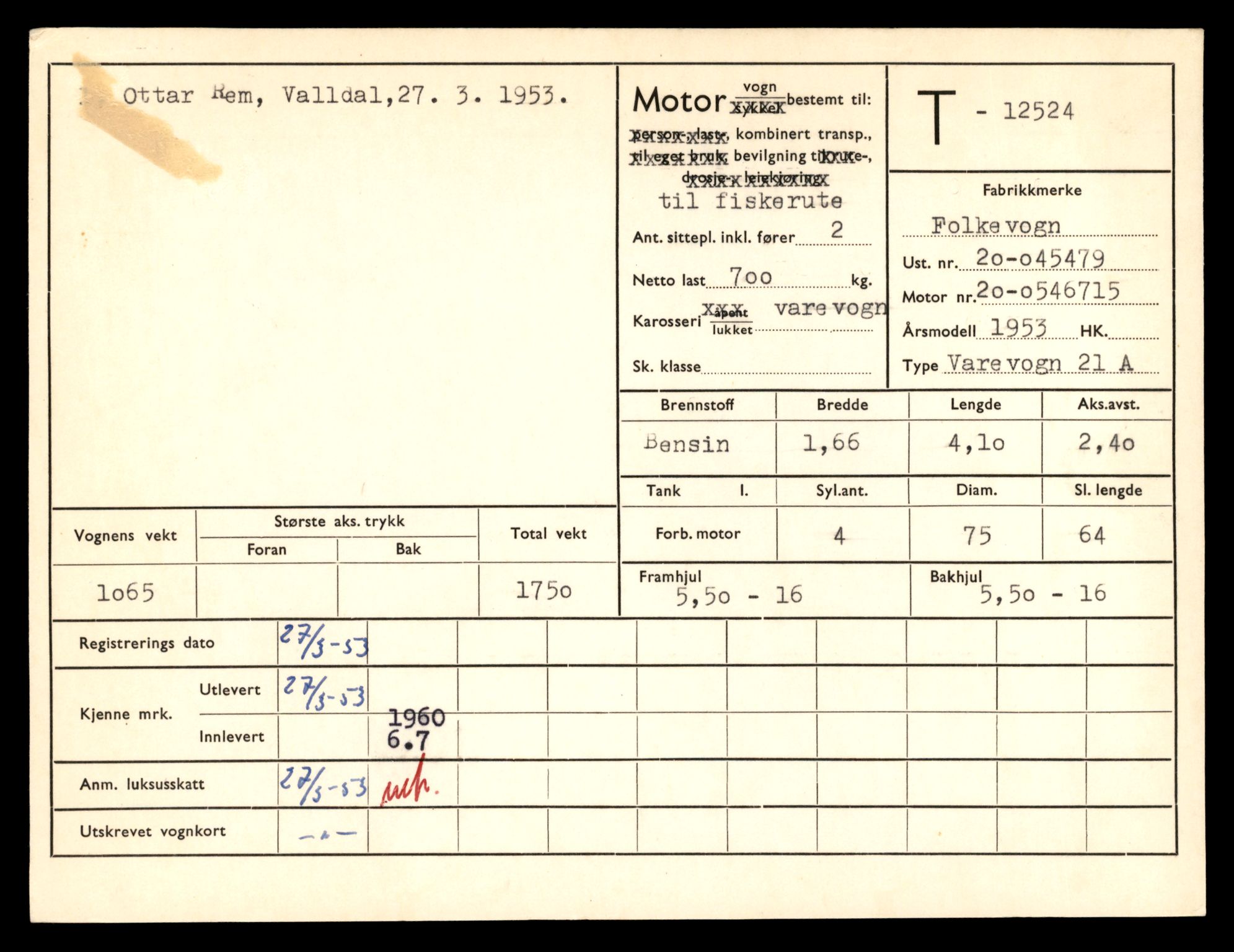 Møre og Romsdal vegkontor - Ålesund trafikkstasjon, AV/SAT-A-4099/F/Fe/L0034: Registreringskort for kjøretøy T 12500 - T 12652, 1927-1998, s. 420