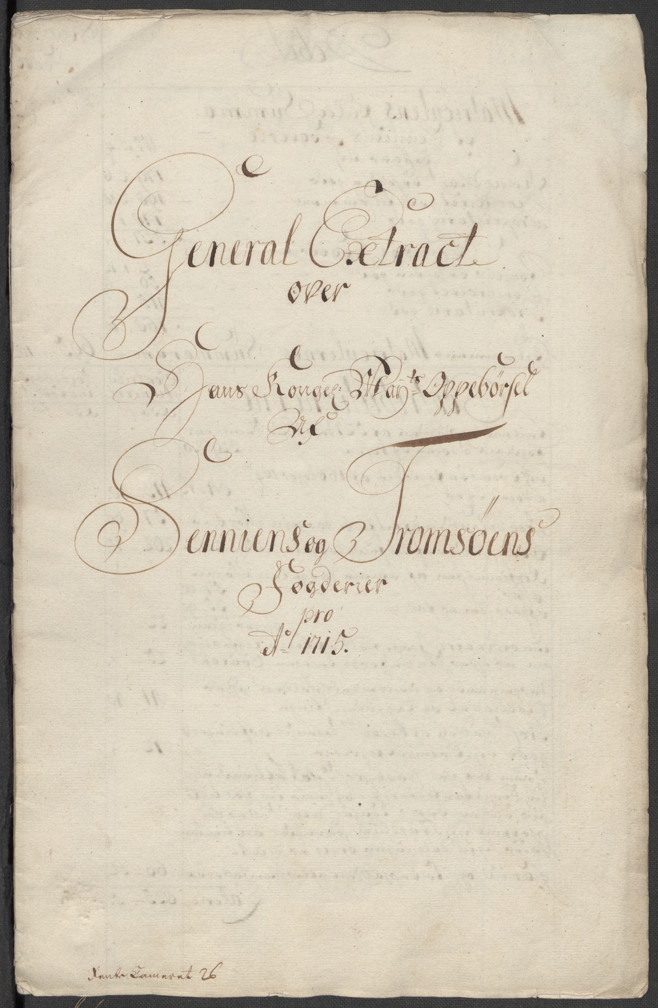 Rentekammeret inntil 1814, Reviderte regnskaper, Fogderegnskap, RA/EA-4092/R68/L4761: Fogderegnskap Senja og Troms, 1715, s. 14