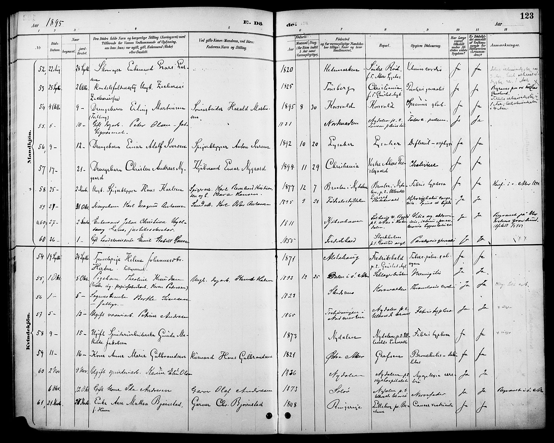 Vestre Aker prestekontor Kirkebøker, AV/SAO-A-10025/F/Fa/L0011: Ministerialbok nr. 11, 1886-1904, s. 123