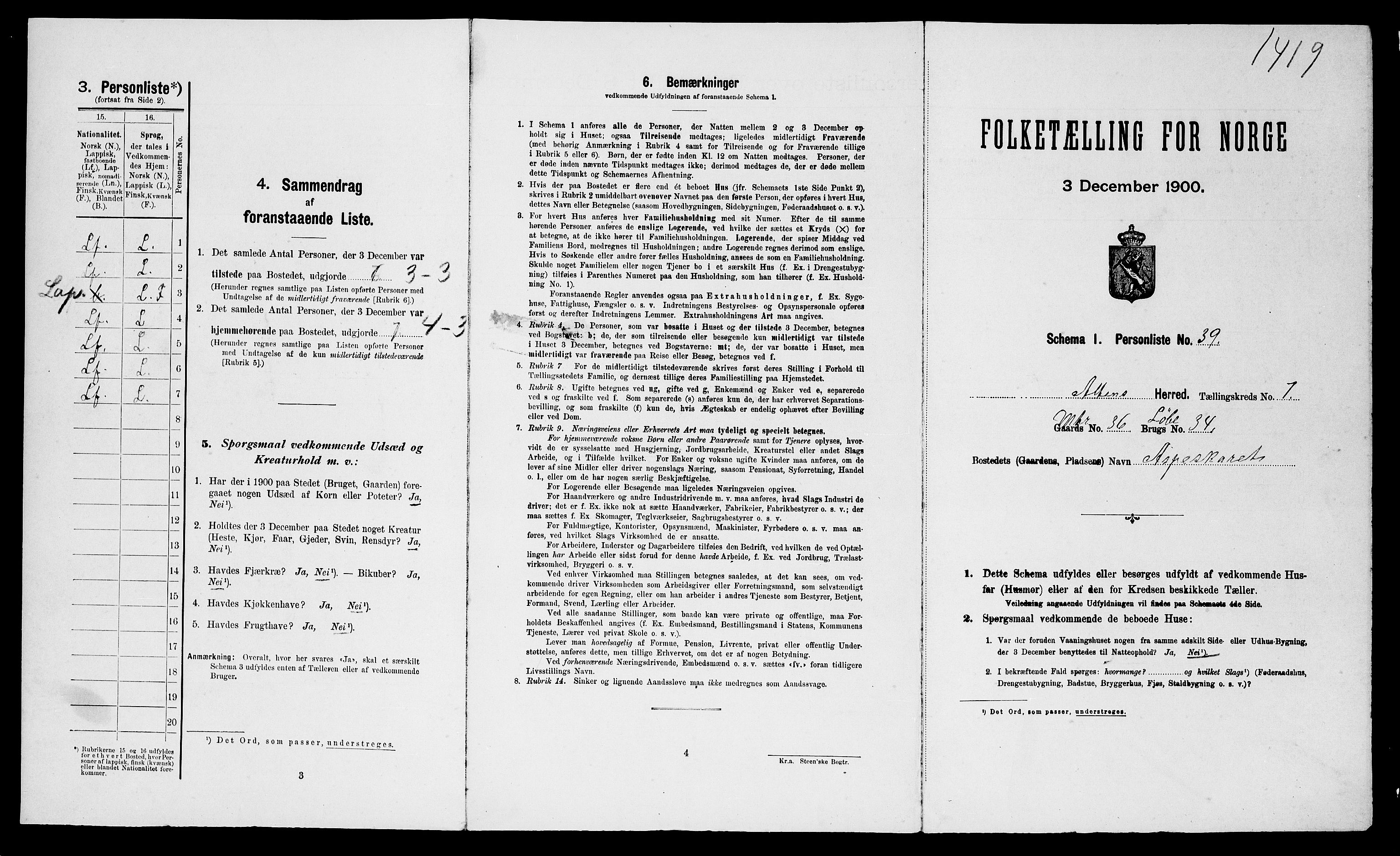 SATØ, Folketelling 1900 for 2012 Alta herred, 1900, s. 740