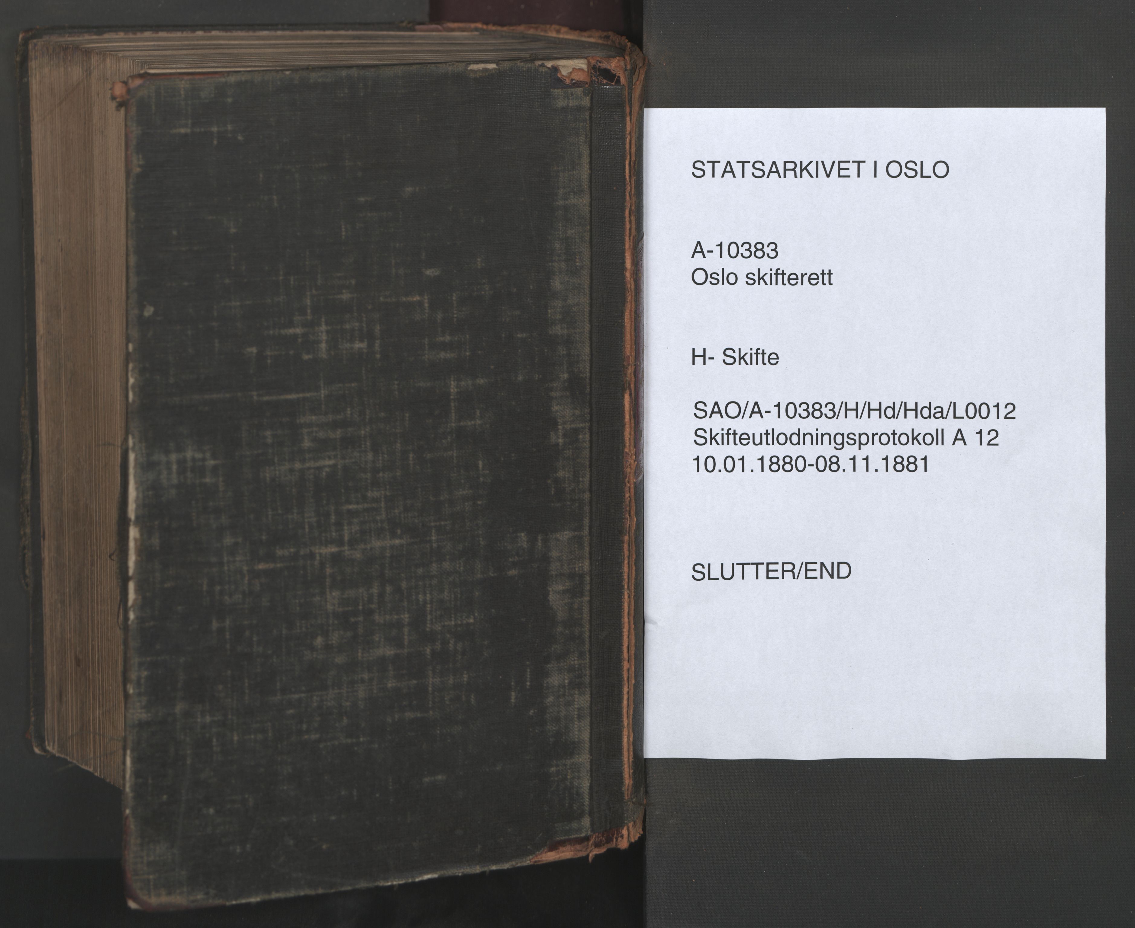 Oslo skifterett, AV/SAO-A-10383/H/Hd/Hda/L0012: Skifteutlodningsprotokoll, 1880-1881