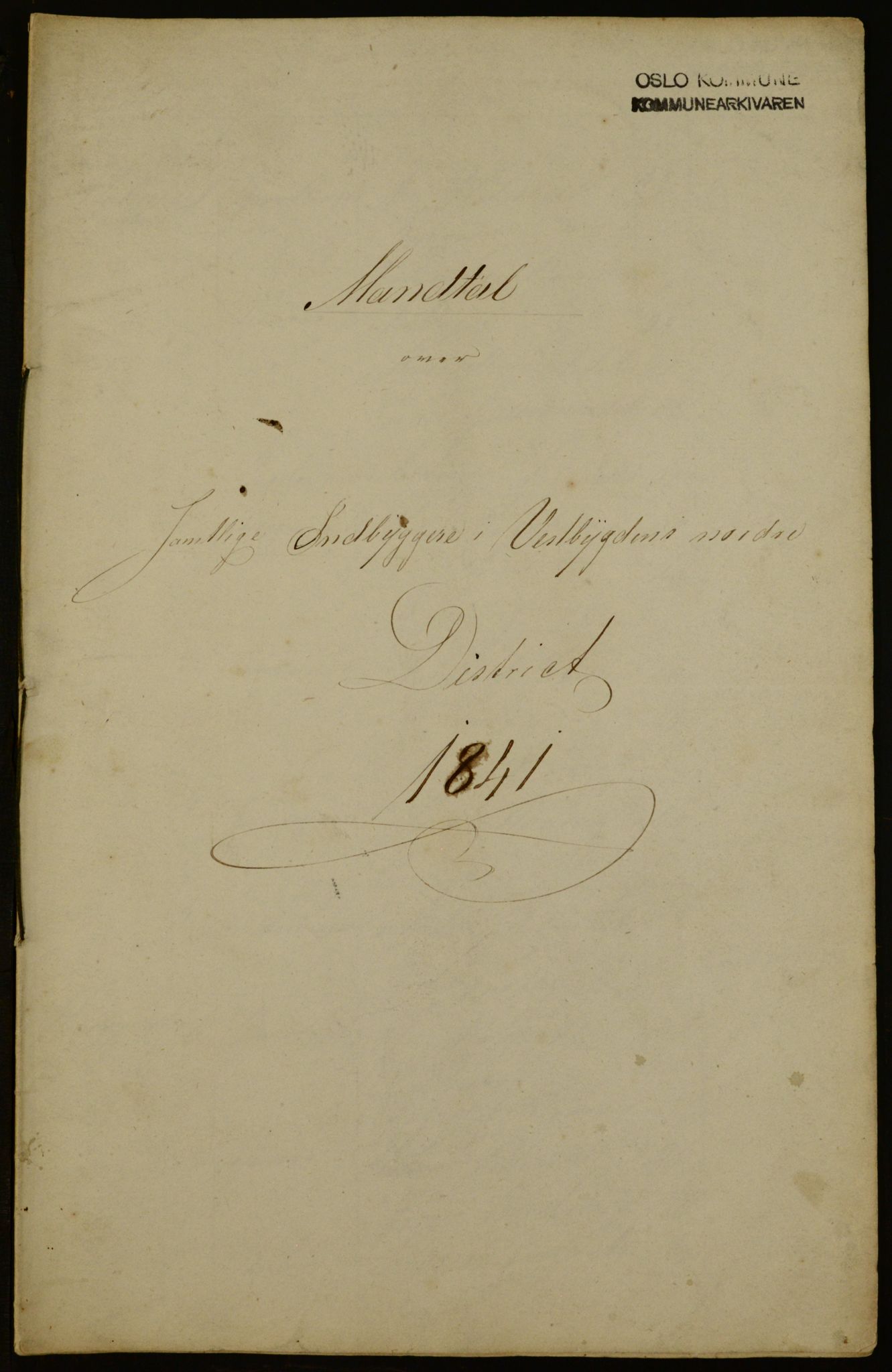 OBA, Manntall for Aker 1841, 1841