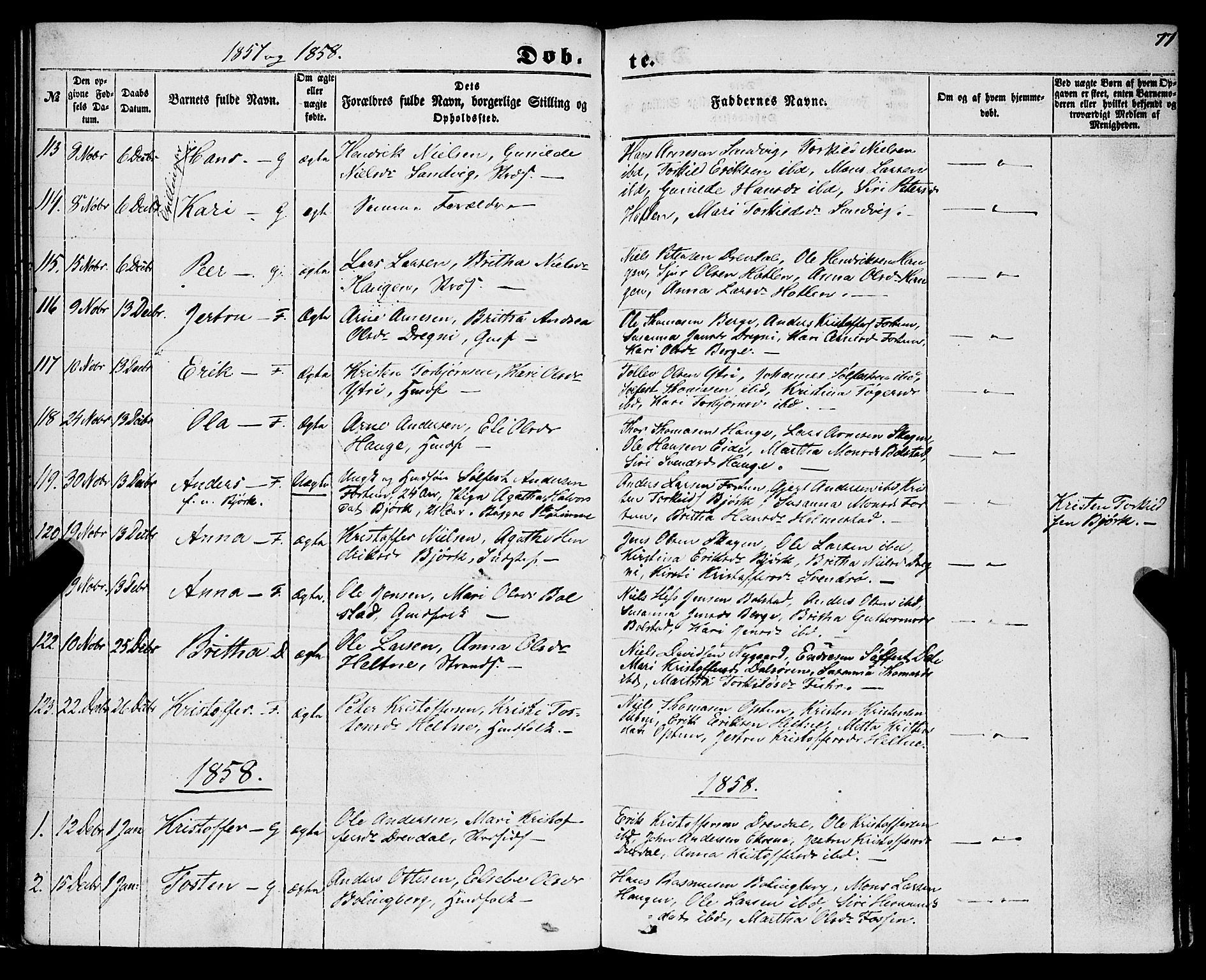 Luster sokneprestembete, AV/SAB-A-81101/H/Haa/Haaa/L0007: Ministerialbok nr. A 7, 1849-1859, s. 77