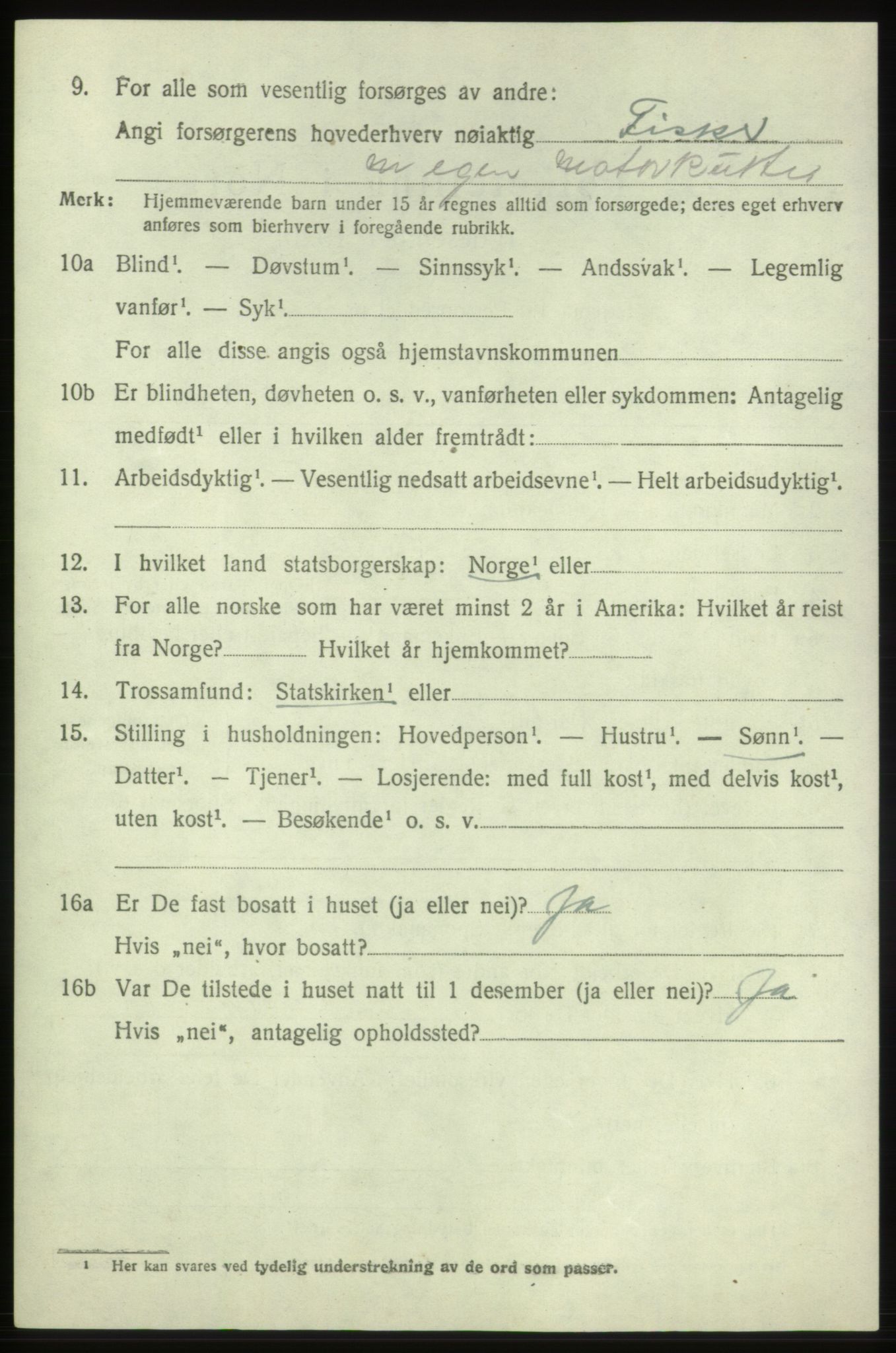 SAB, Folketelling 1920 for 1219 Bømlo herred, 1920, s. 1100
