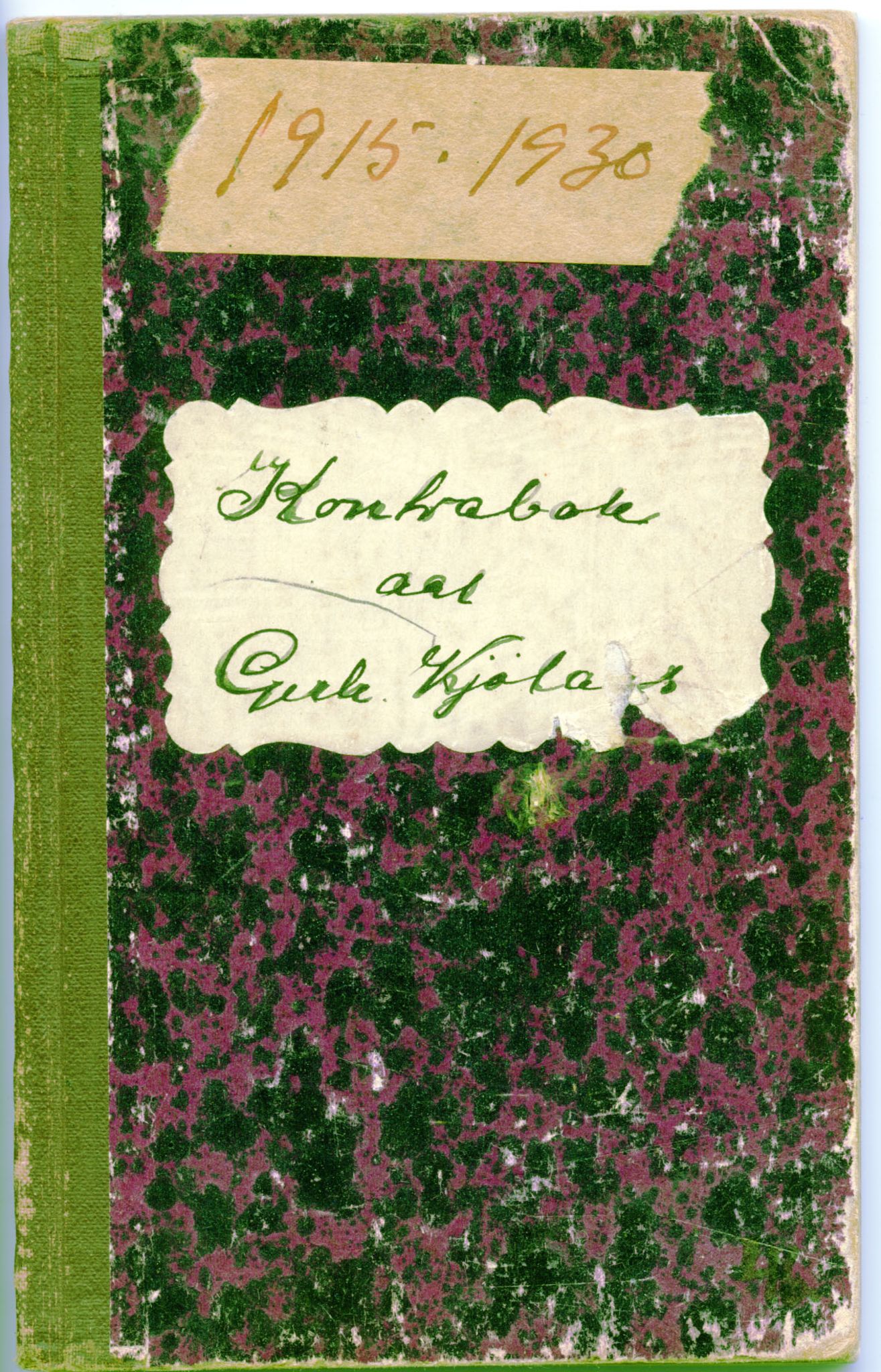 Gerhard Kjølås-arkivet, FMFB/A-1081/R/L0046: Kontrabok, 1915-1930