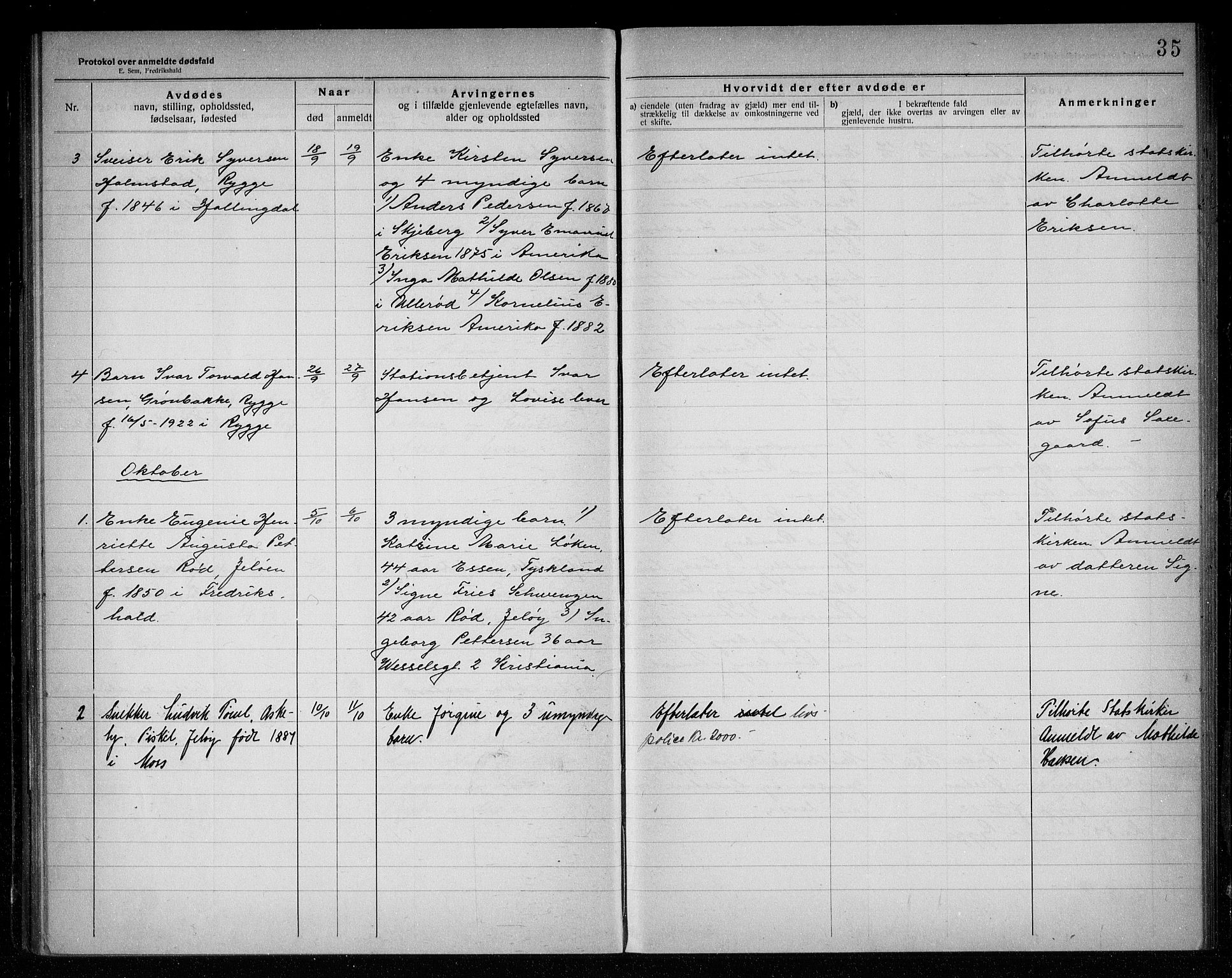 Rygge lensmannskontor, AV/SAO-A-10005/H/Ha/Haa/L0007: Dødsfallsprotokoll, 1920-1925, s. 35