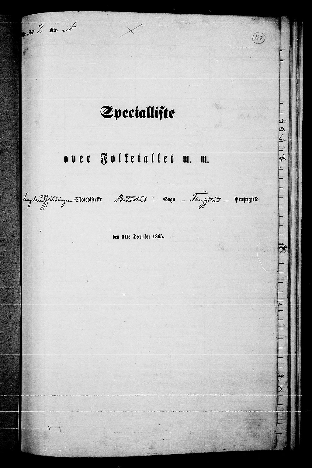 RA, Folketelling 1865 for 0122P Trøgstad prestegjeld, 1865, s. 164