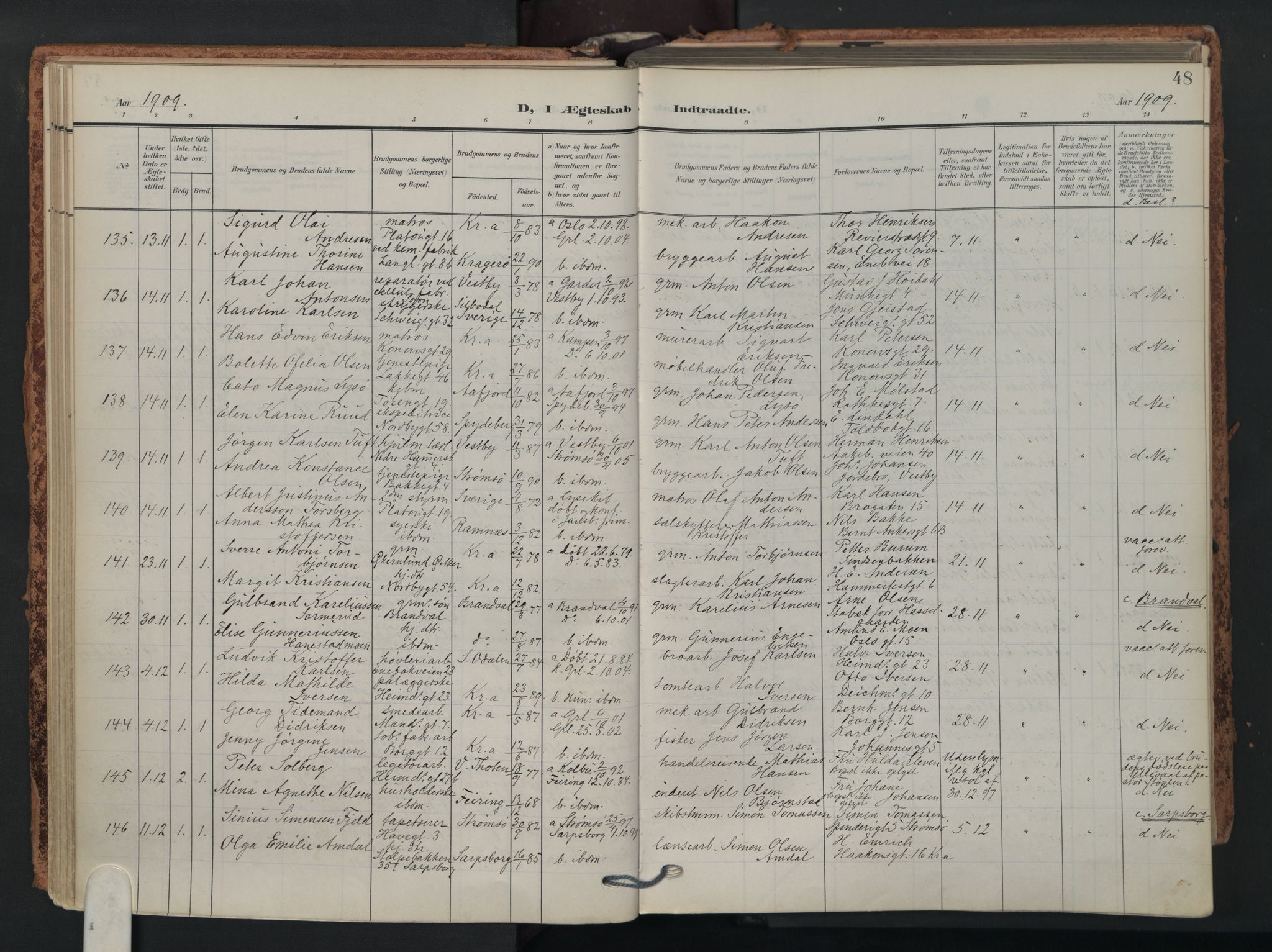 Grønland prestekontor Kirkebøker, AV/SAO-A-10848/F/Fa/L0017: Ministerialbok nr. 17, 1906-1934, s. 48