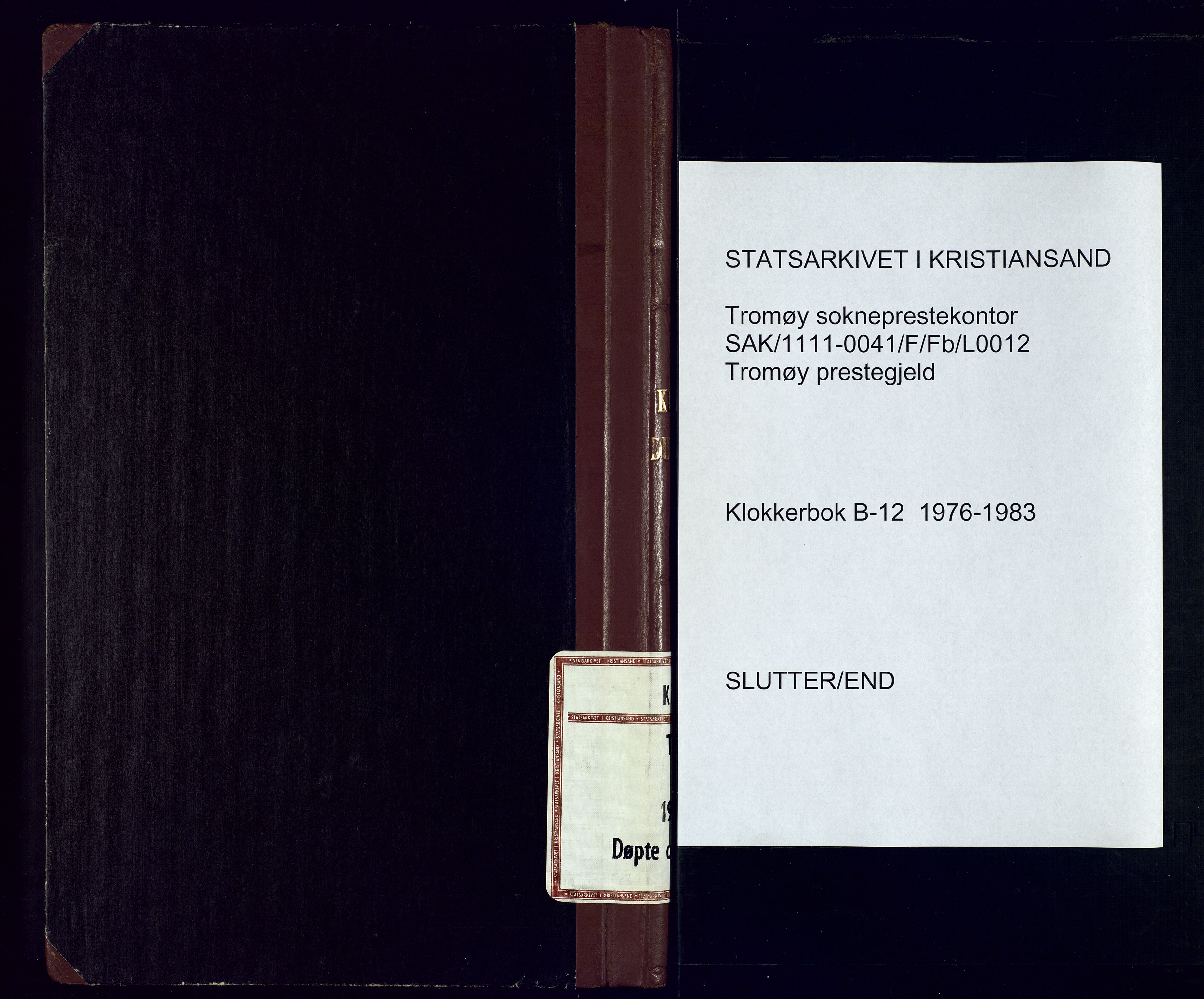Tromøy sokneprestkontor, SAK/1111-0041/F/Fb/L0012: Klokkerbok nr. B-12, 1976-1983