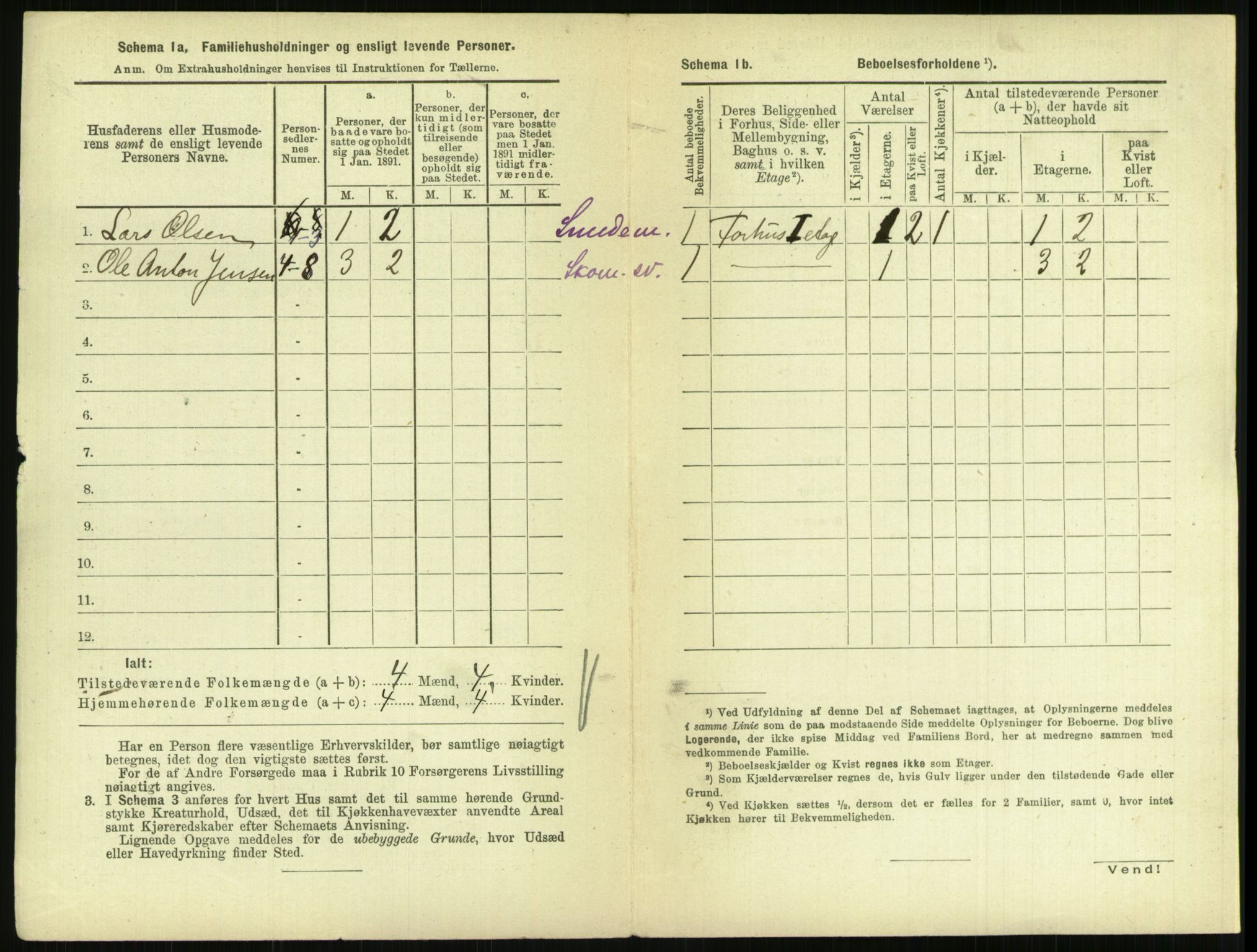RA, Folketelling 1891 for 0902 Tvedestrand ladested, 1891, s. 19