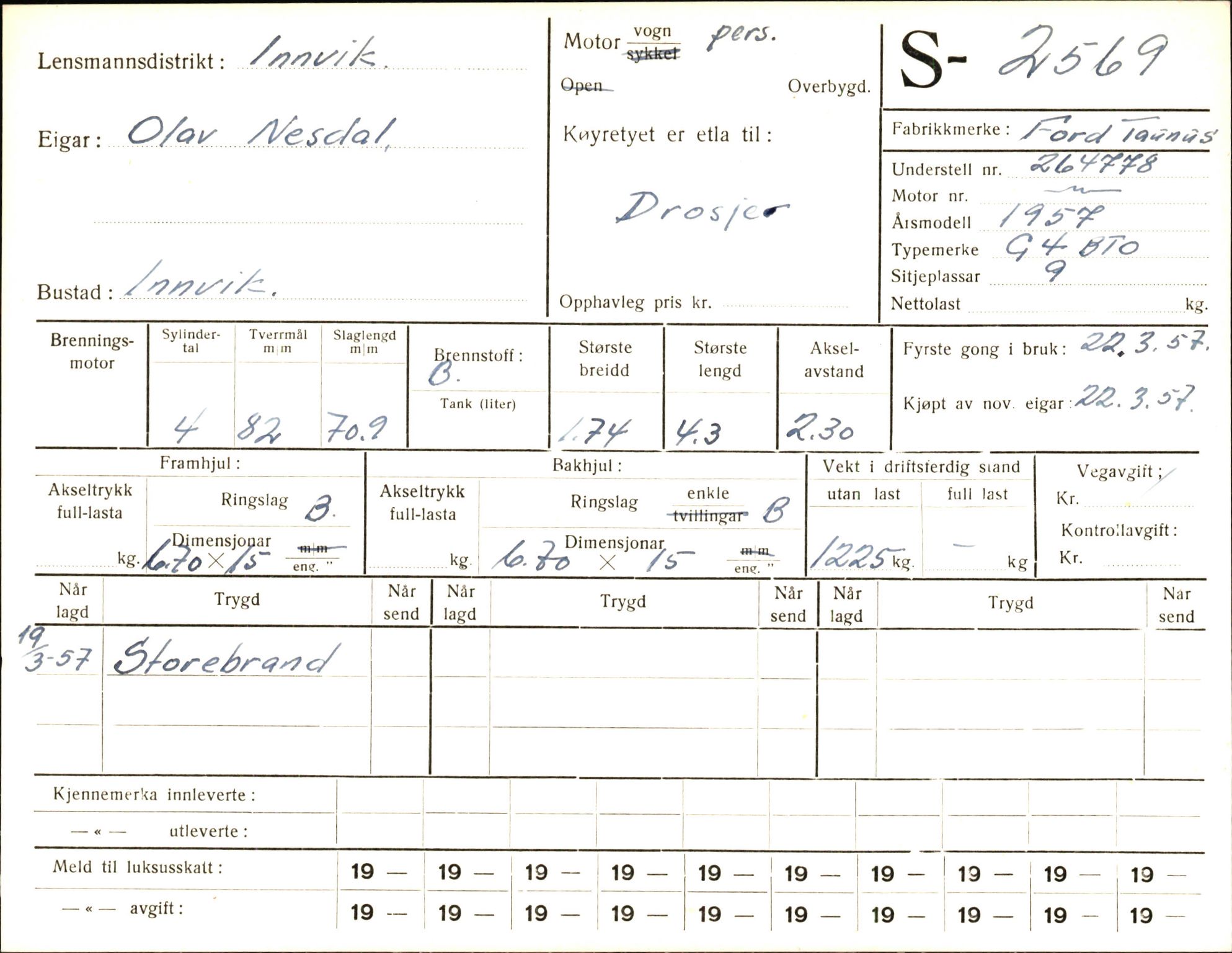 Statens vegvesen, Sogn og Fjordane vegkontor, AV/SAB-A-5301/4/F/L0004: Registerkort utmeldte Fjordane S2500-2700, S7200-7899, 1930-1961, s. 103
