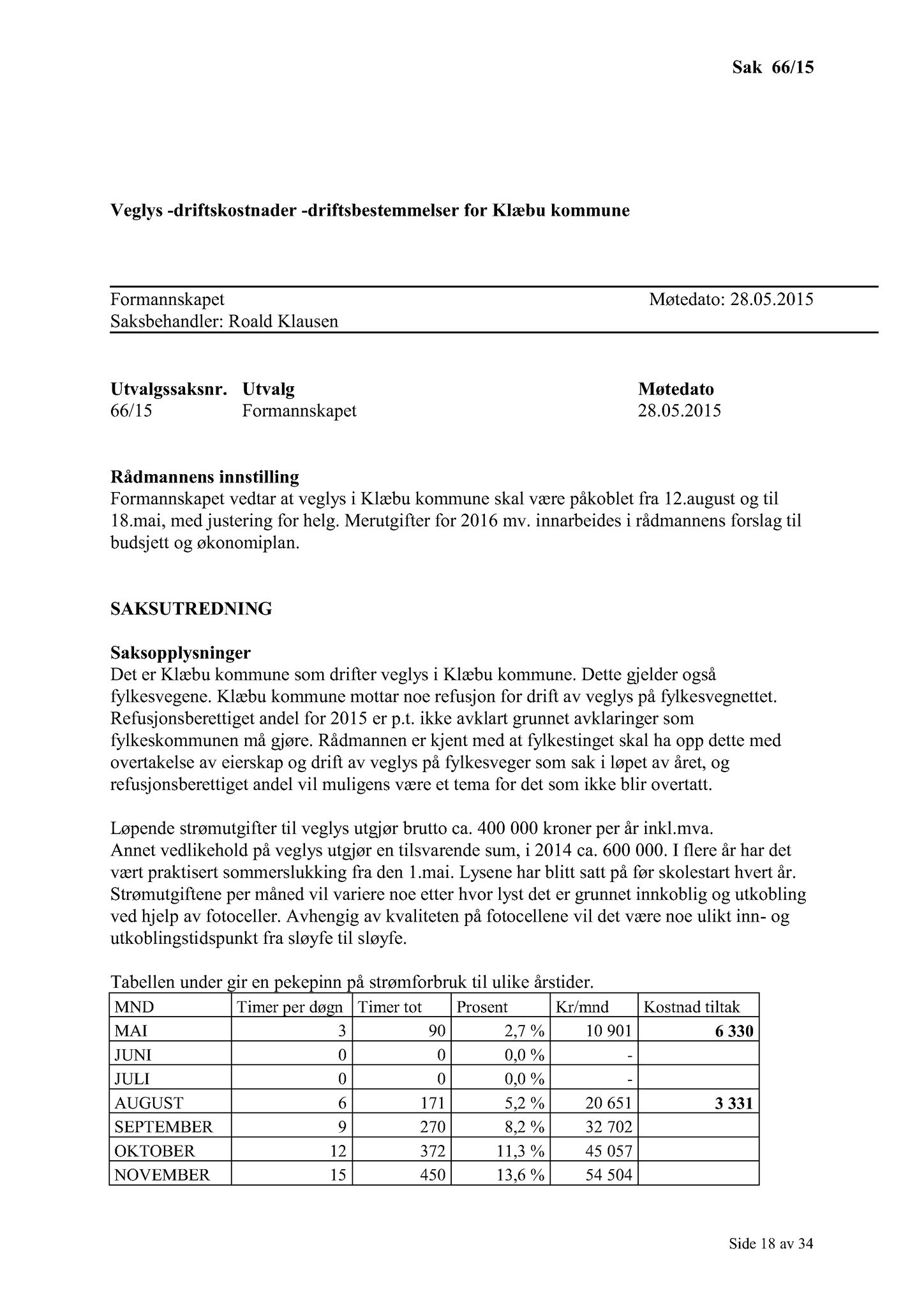 Klæbu Kommune, TRKO/KK/02-FS/L008: Formannsskapet - Møtedokumenter, 2015, s. 1784