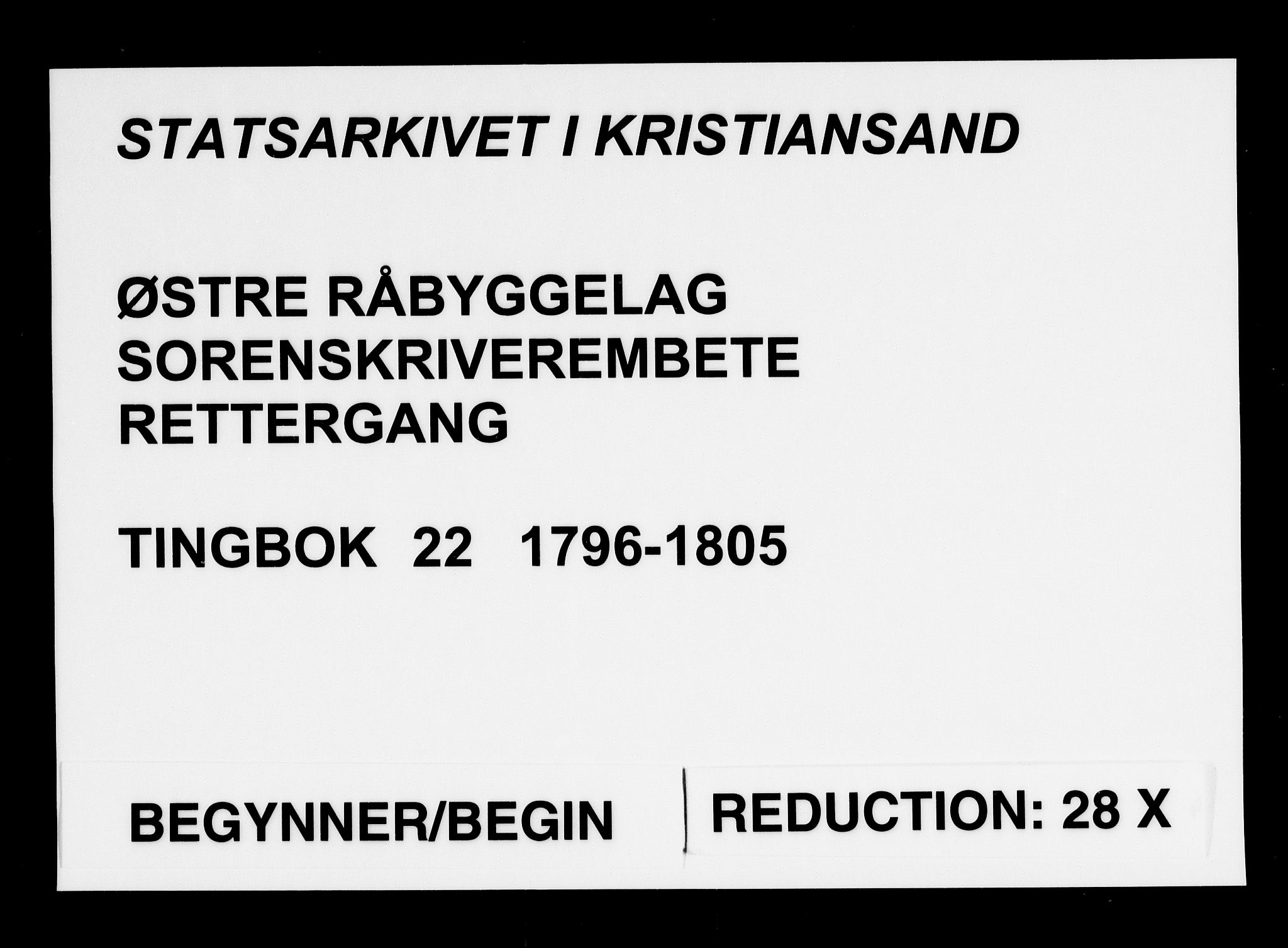 Østre Råbyggelag sorenskriveri, SAK/1221-0016/F/Fa/L0023: Tingbok nr 22 med register, 1796-1805