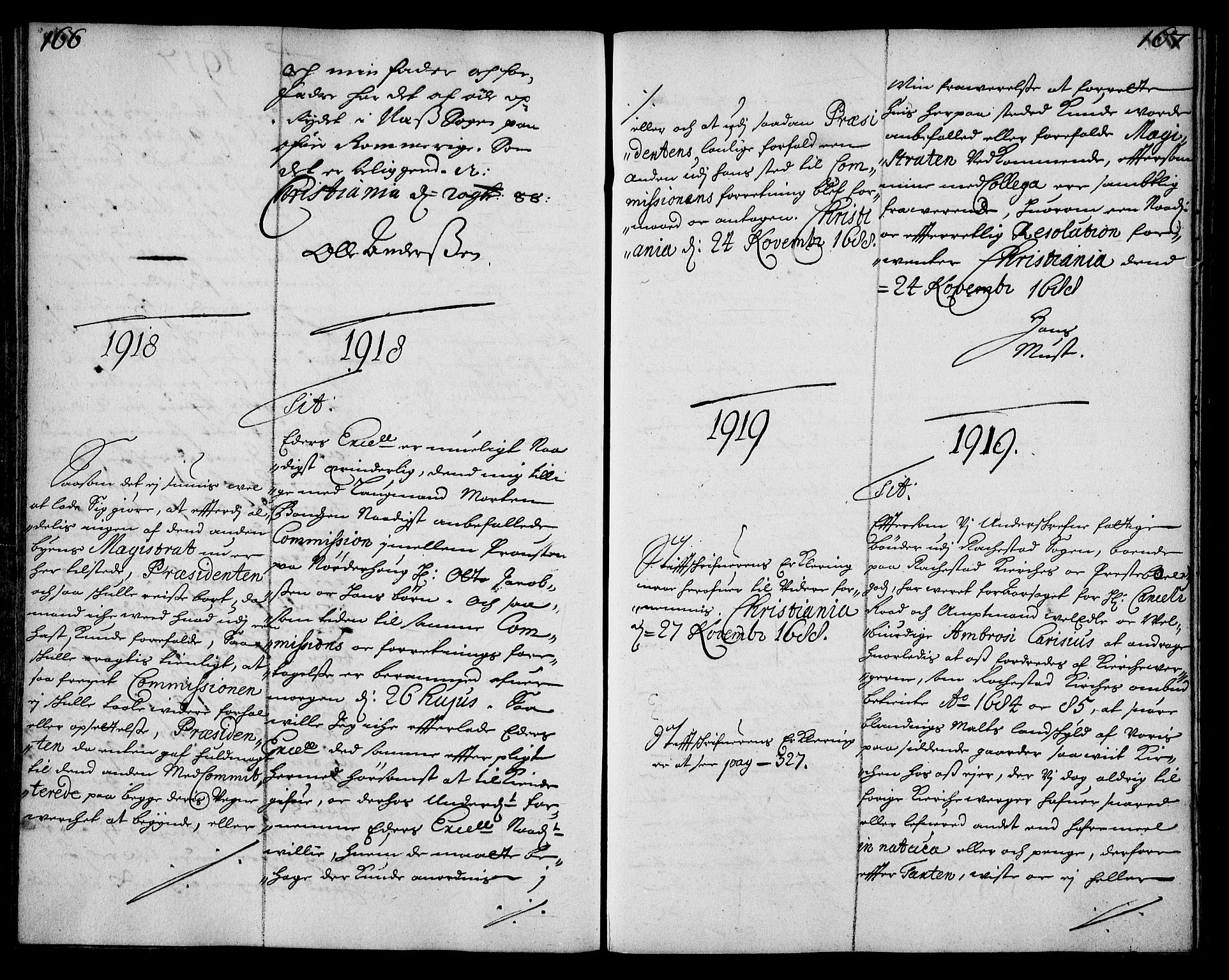 Stattholderembetet 1572-1771, AV/RA-EA-2870/Ae/L0006: Supplikasjons- og resolusjonsprotokoll, 1688-1689, s. 166-167