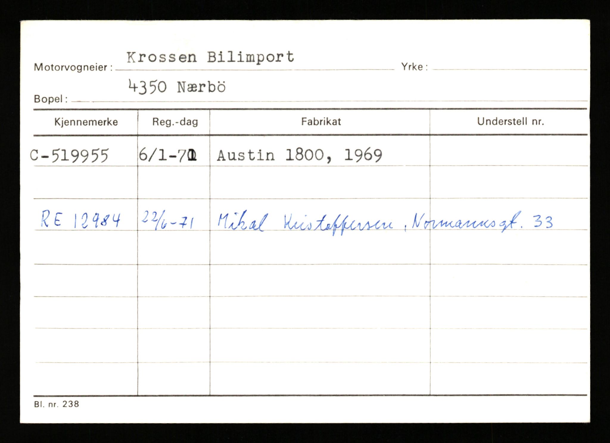 Stavanger trafikkstasjon, SAST/A-101942/0/G/L0012: Registreringsnummer: 363571 - 800000, 1930-1971, s. 953