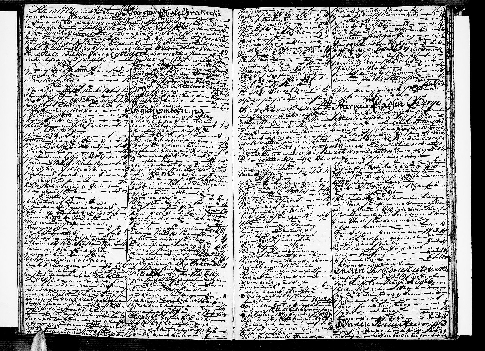 Vest-Telemark sorenskriveri, AV/SAKO-A-134/H/Ha/Haa/L0006: Skifteprotokoll, 1740-1743, s. 264b-265a