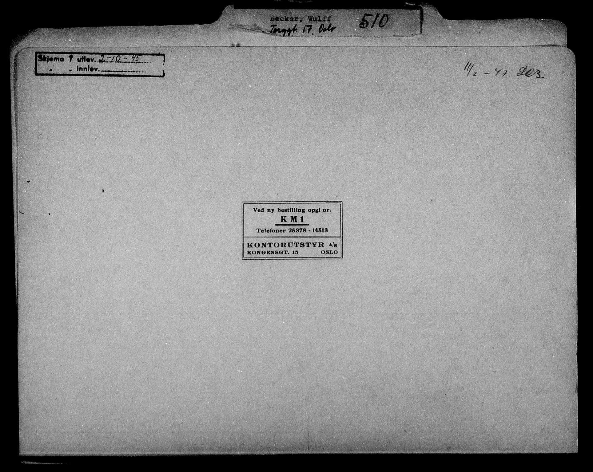 Justisdepartementet, Tilbakeføringskontoret for inndratte formuer, RA/S-1564/H/Hc/Hcc/L0919: --, 1945-1947, s. 392