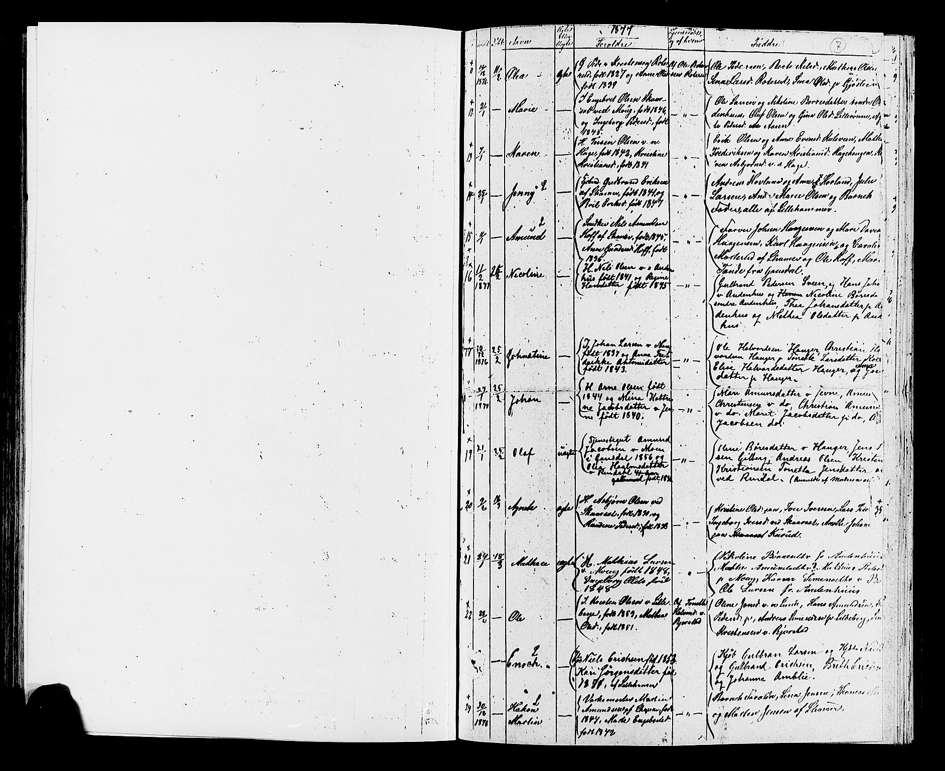 Fåberg prestekontor, SAH/PREST-086/H/Ha/Hab/L0007: Klokkerbok nr. 7, 1856-1891, s. 7