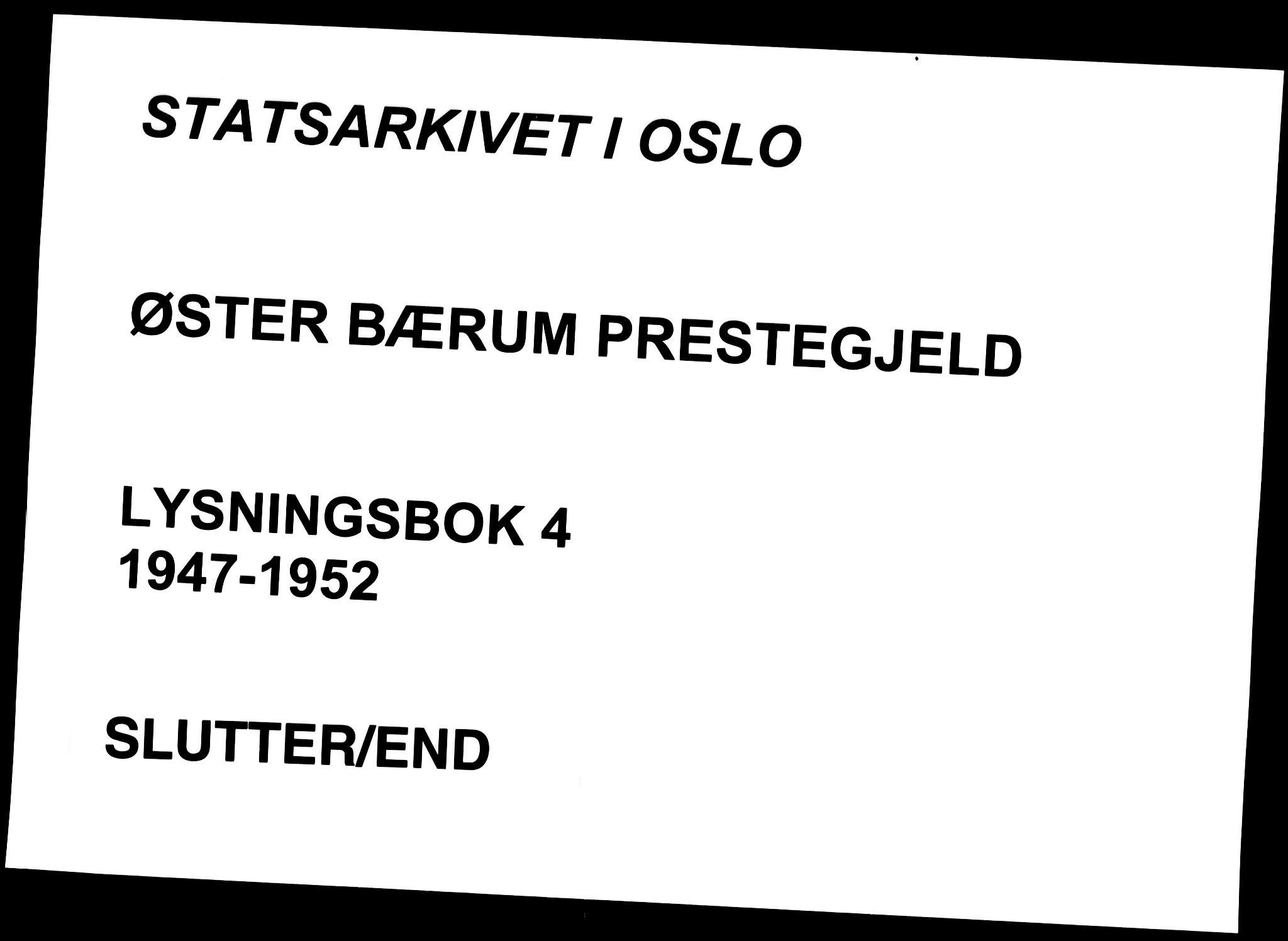 Østre Bærum prestekontor Kirkebøker, AV/SAO-A-10887/H/Ha/L0004: Lysningsprotokoll nr. 4, 1947-1952