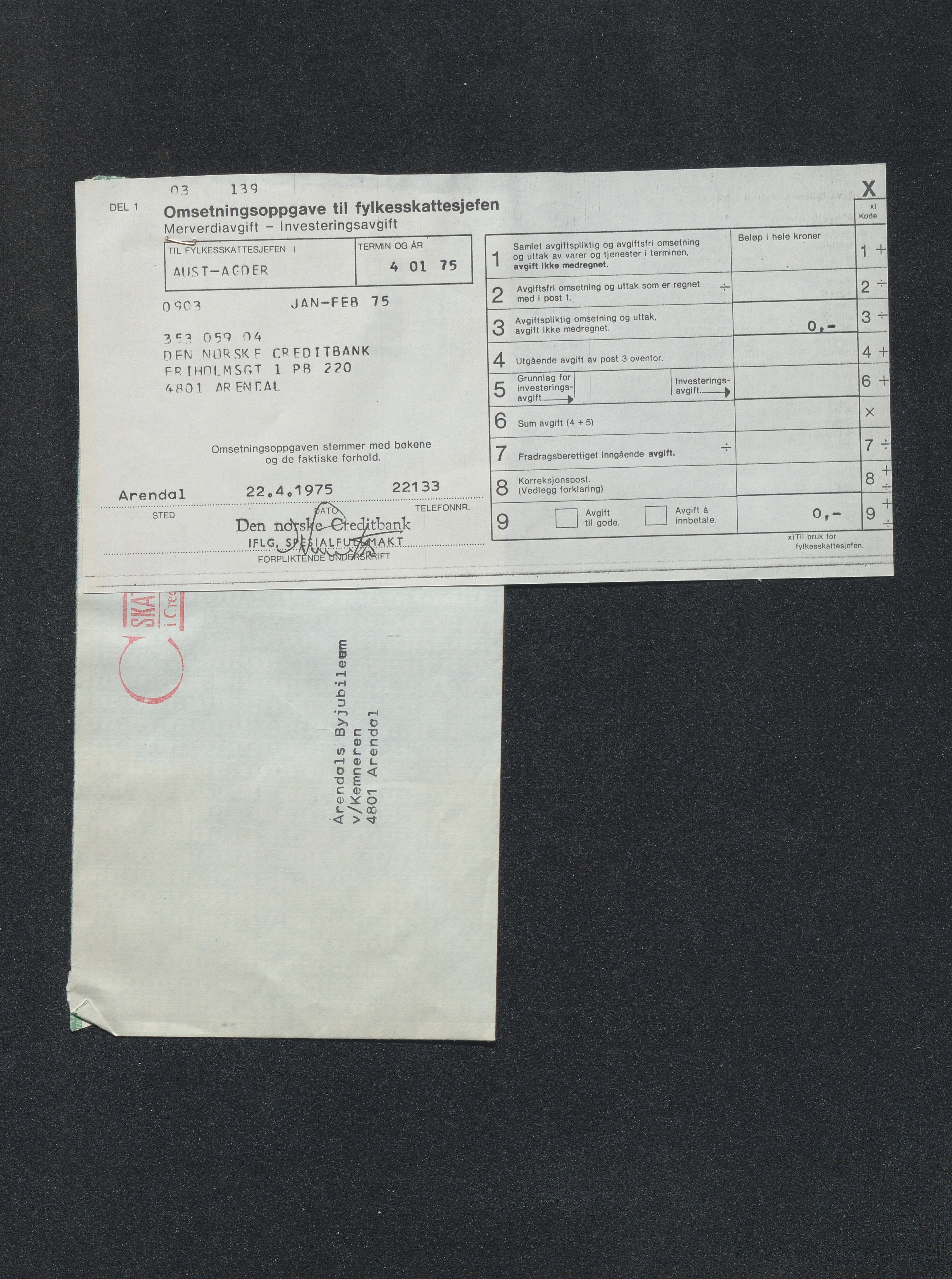 Byjubileet i Arendal 1973 , AAKS/KA0906-492a/E/E01/L0001: Generelt, 1969-1983