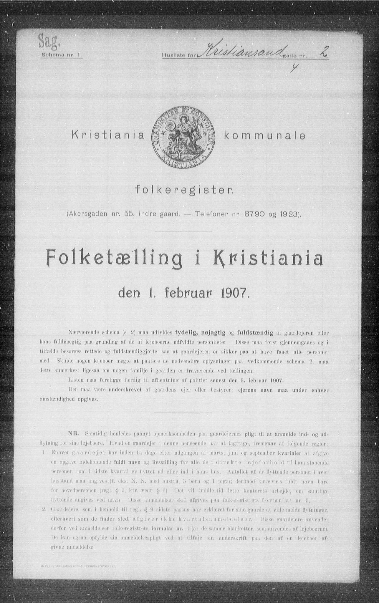 OBA, Kommunal folketelling 1.2.1907 for Kristiania kjøpstad, 1907, s. 27684
