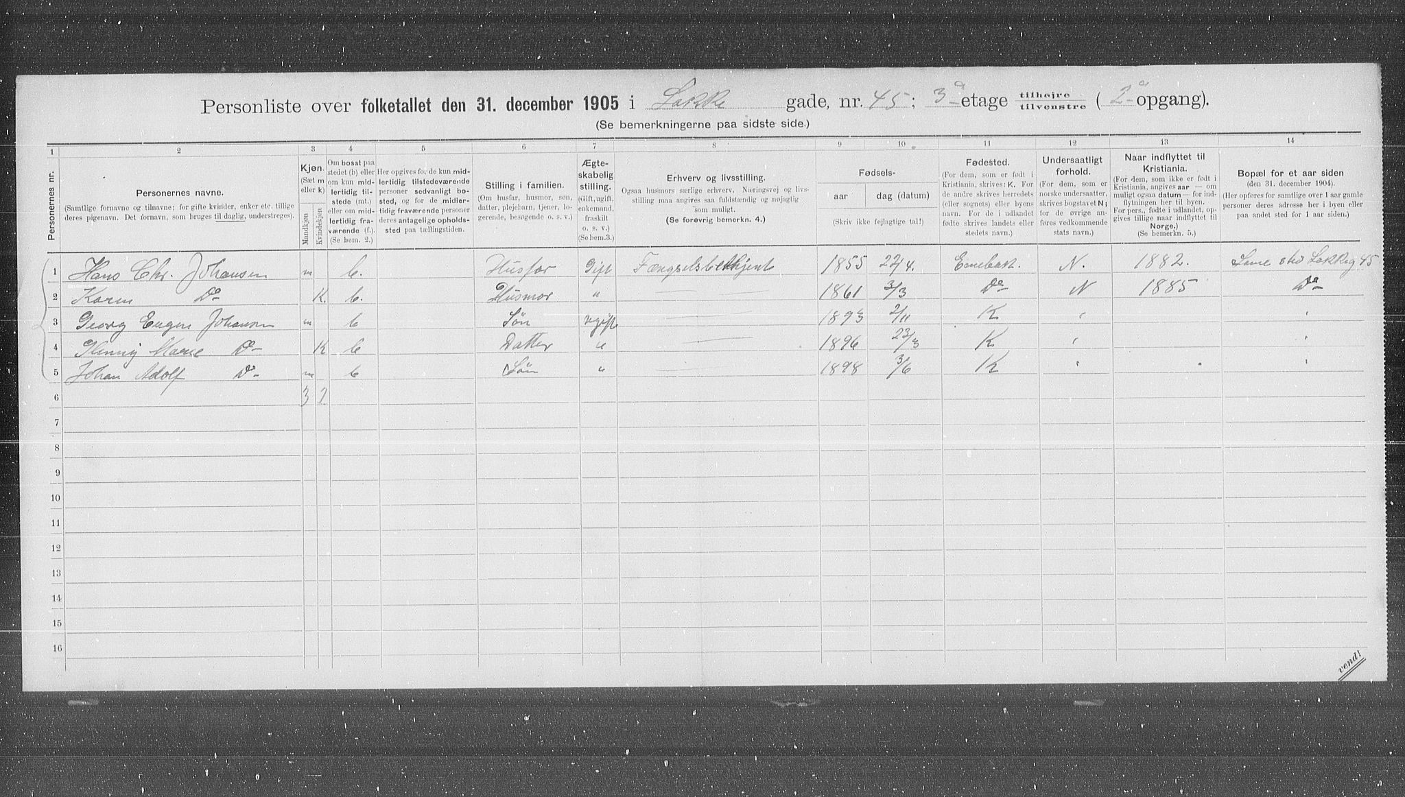 OBA, Kommunal folketelling 31.12.1905 for Kristiania kjøpstad, 1905, s. 29353
