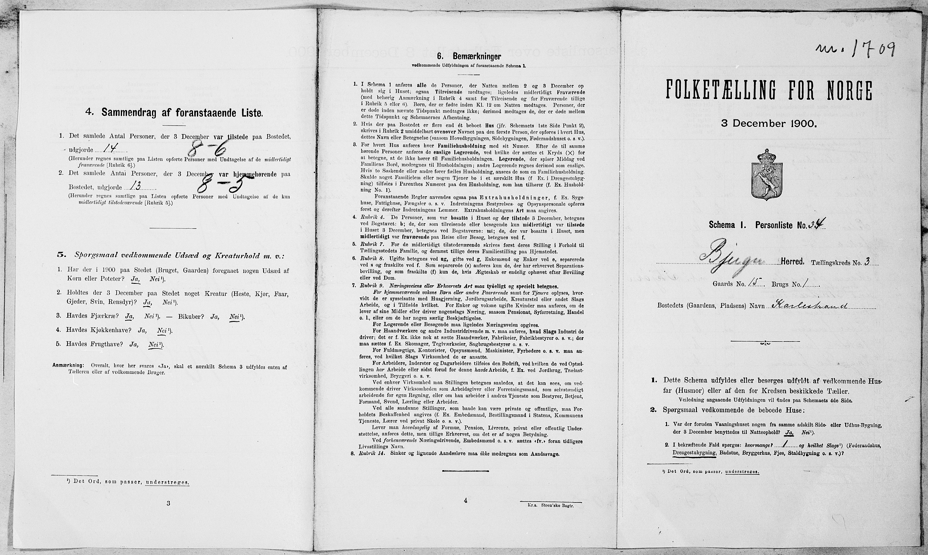SAT, Folketelling 1900 for 1627 Bjugn herred, 1900, s. 312